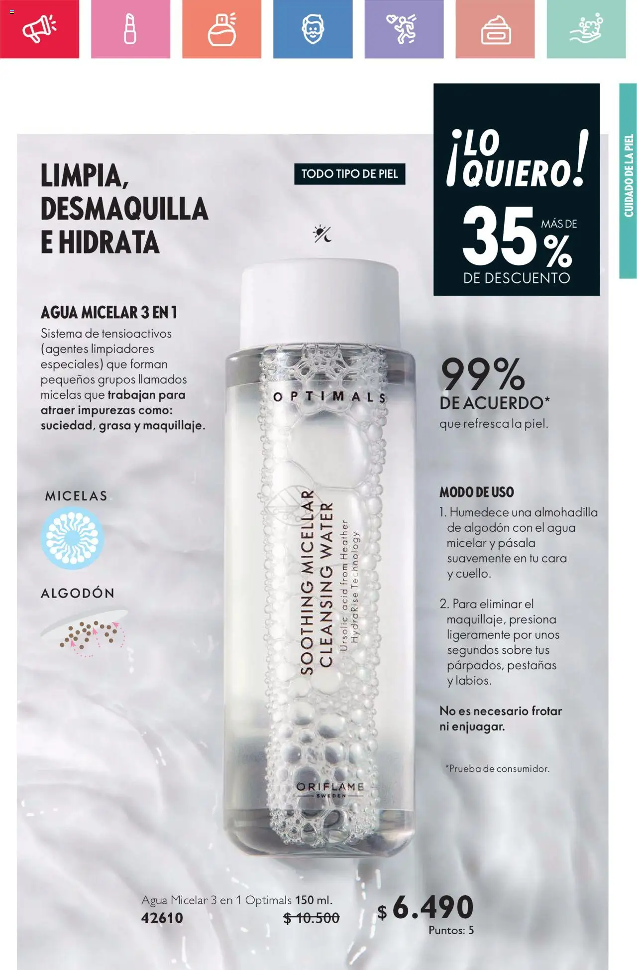 Oriflame catálogo │ válido desde el 21.06.2025 | Página: 65 | Productos: Agua, Algodón, Sobre