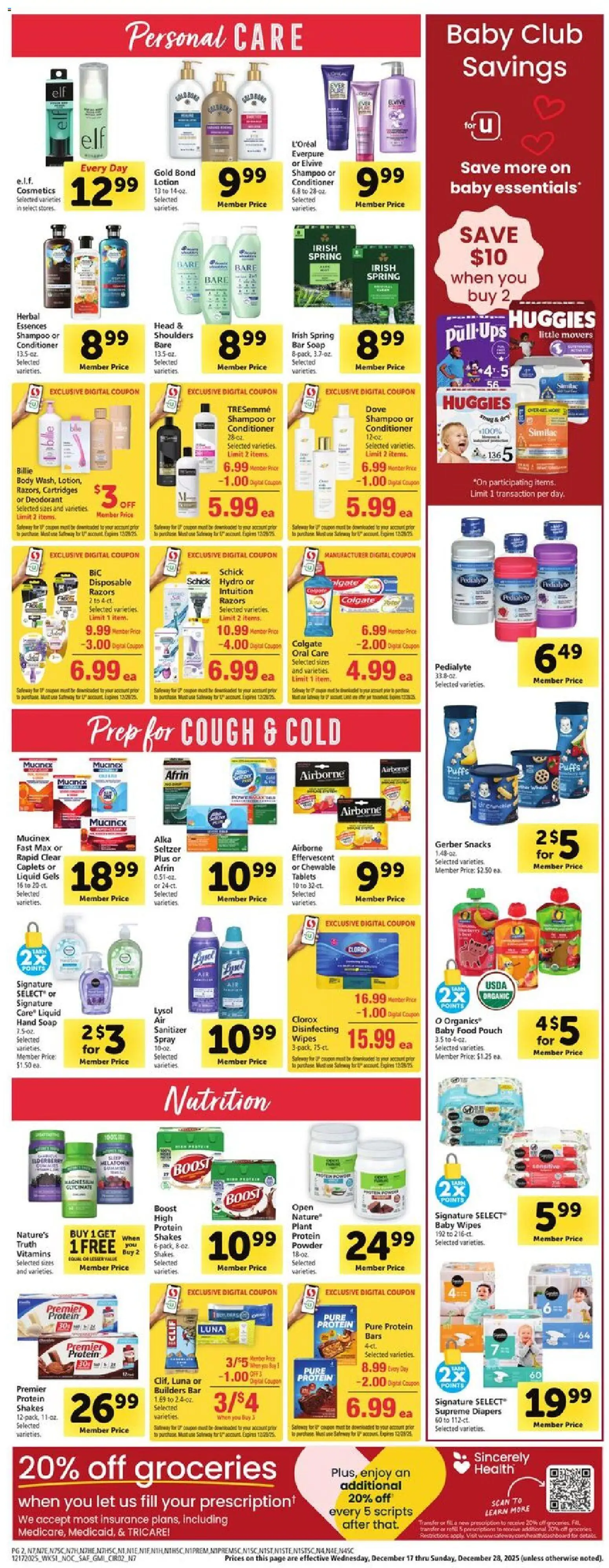 Safeway Weekly Ad - valid from 17.12.2025 | Page: 13 | Products: Powder, Soap, Bar Soap, Baby food