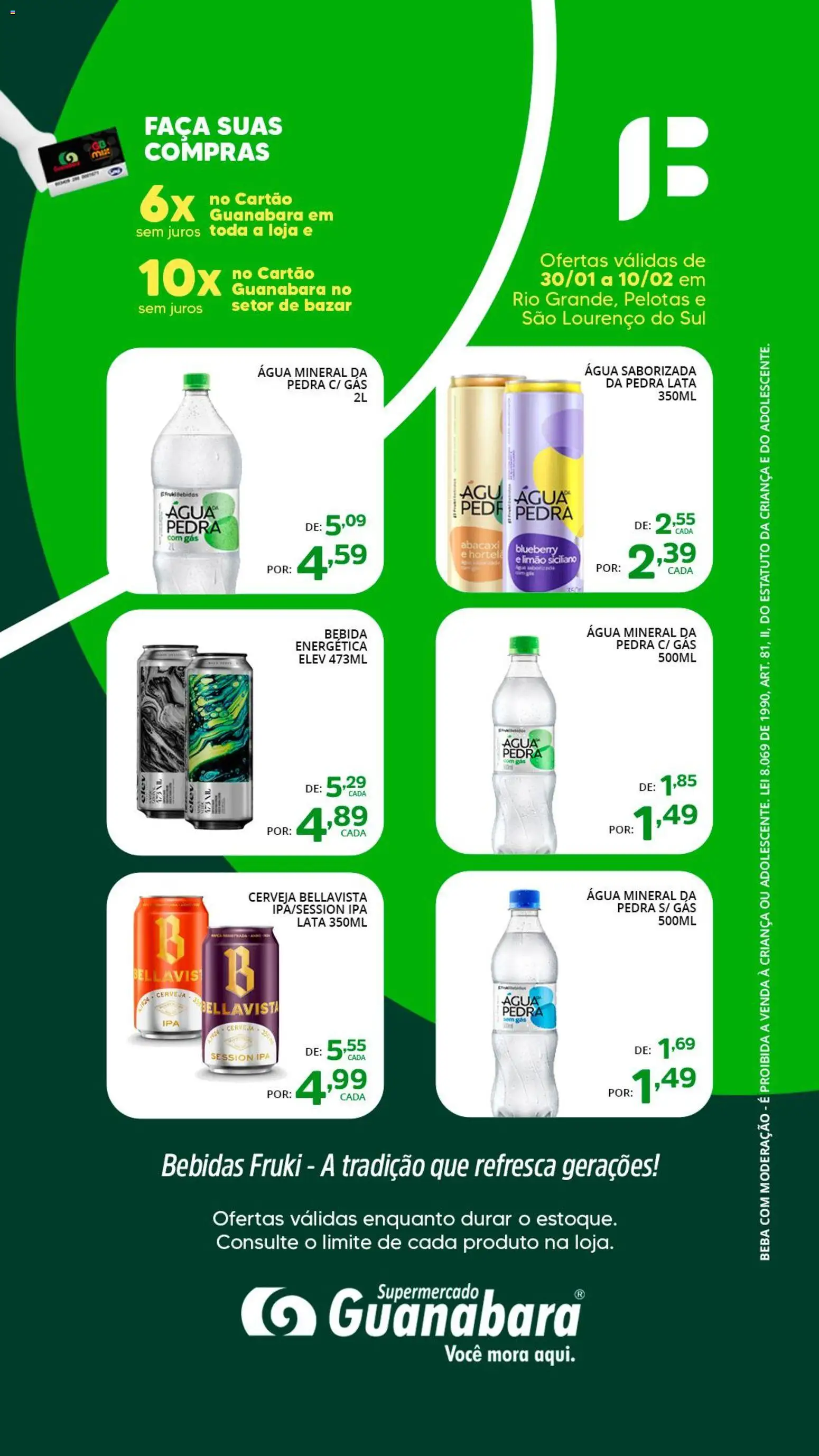 Supermercado Guanabara Folheto - válido de 30.01.2026 | Página: 1 | Produtos: Limão siciliano, Hortelã, Faca, Bebida