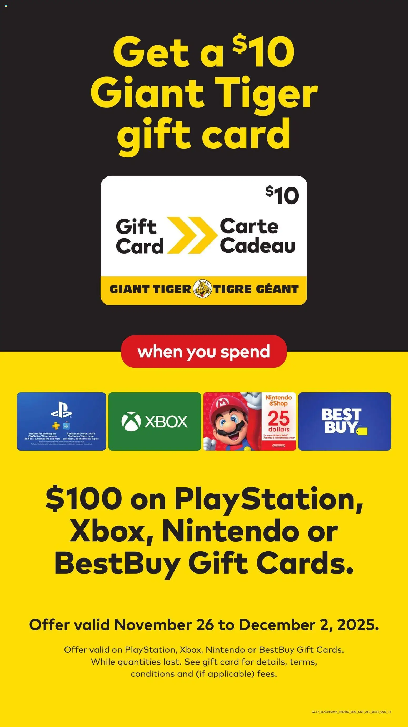 Giant Tiger flyer valid from 26.11.2025 | Page: 22 | Products: Playstation, Xbox