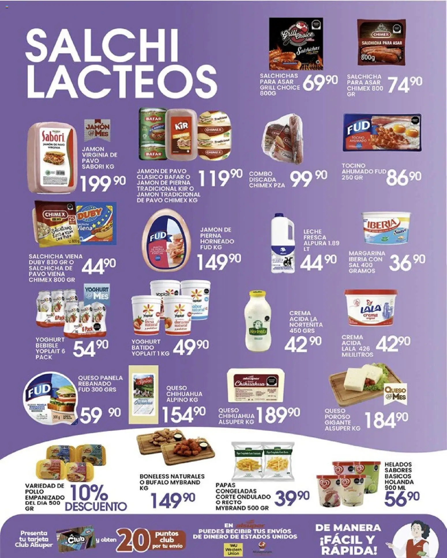Nuevas ofertas de Alsuper válidas en toda la República Mexicana desde el 10.04.2026. ¡Encuentra las mejores ofertas en Alsuper folleto Saltillo! | Página: 3 | Productos: Sal, Crema, Jamón, Margarina