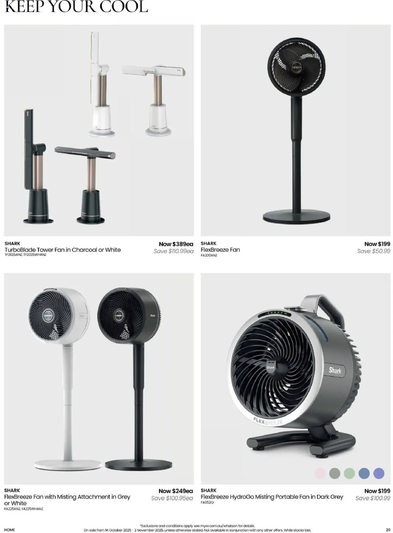 Myer catalogue - valid from 14.10.2025 | Page: 20 | Products: Portable, Fan