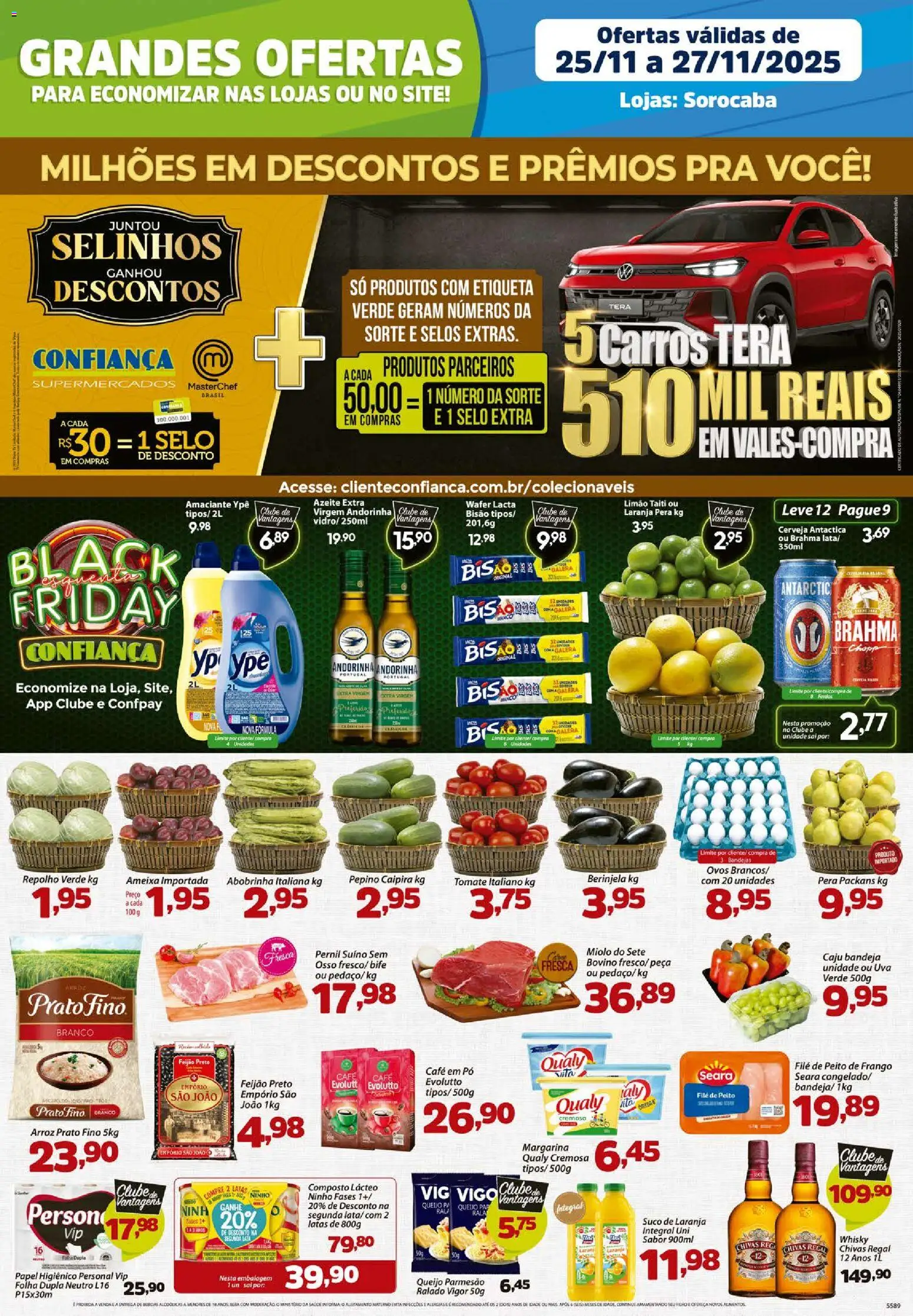 Confiança Folheto - válido de 25.11.2025 | Página: 1 | Produtos: Suco, Bandeja, Queijo parmesão, Margarina