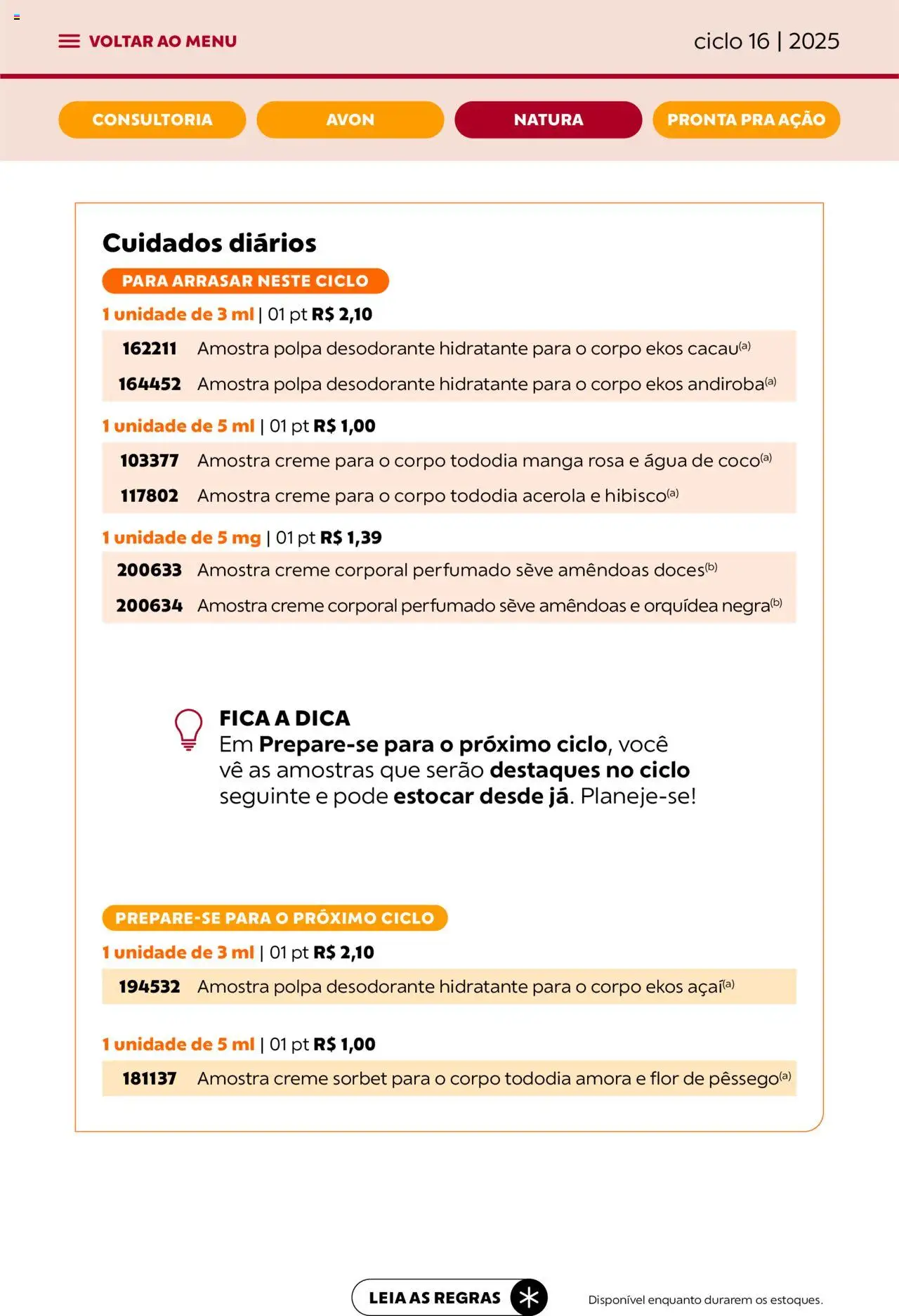 Avon Folheto - válido de 26.09.2025 | Página: 94 | Produtos: Creme corporal, Desodorante, Creme, Acerola