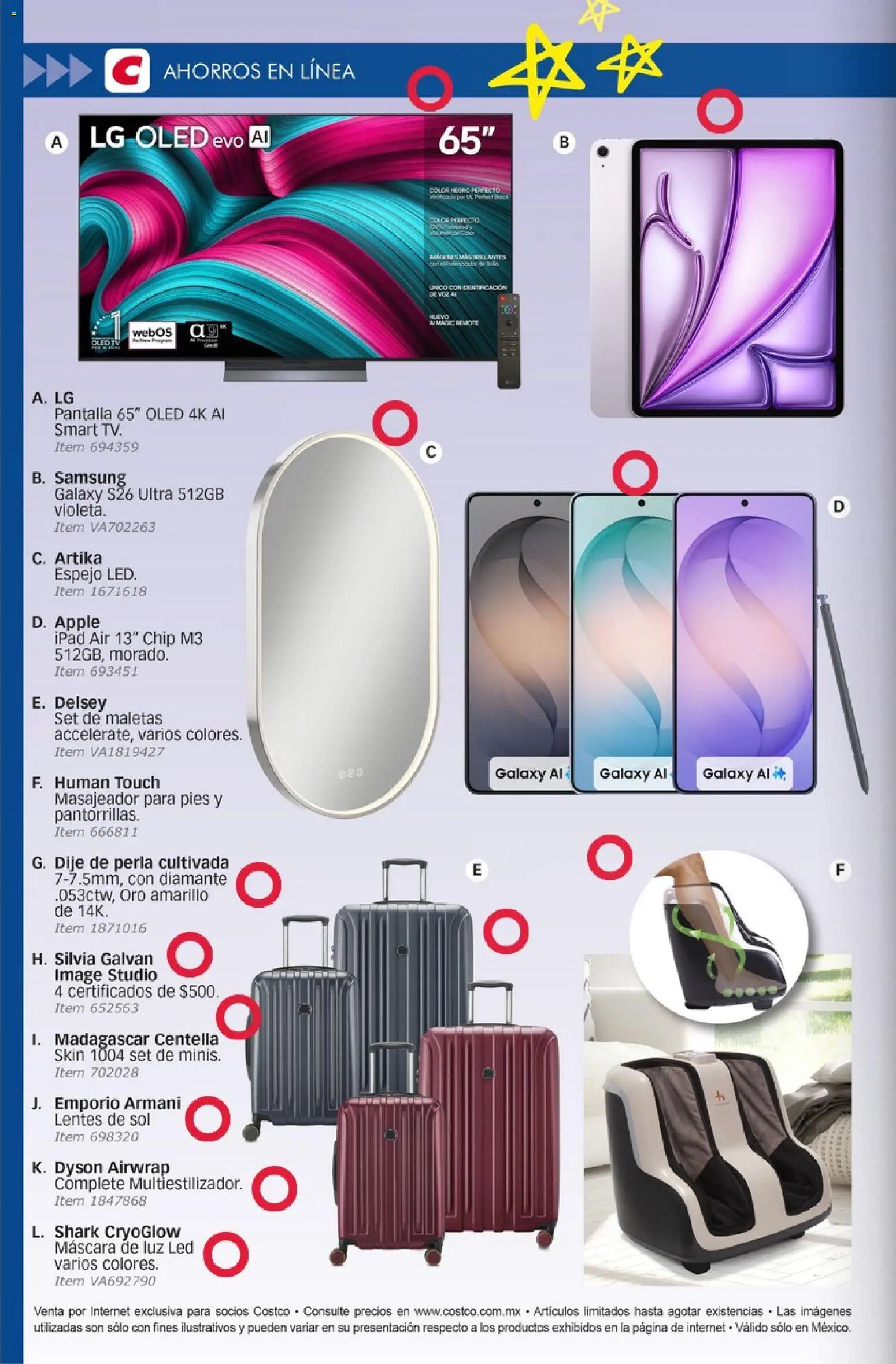 Nuevas ofertas de Costco válidas en toda la República Mexicana desde el 01.04.2026. ¡Encuentra las mejores ofertas en Costco Revista Abril 2026! | Página: 100 | Productos: Lentes, Lentes de sol, Espejo, Smartphone