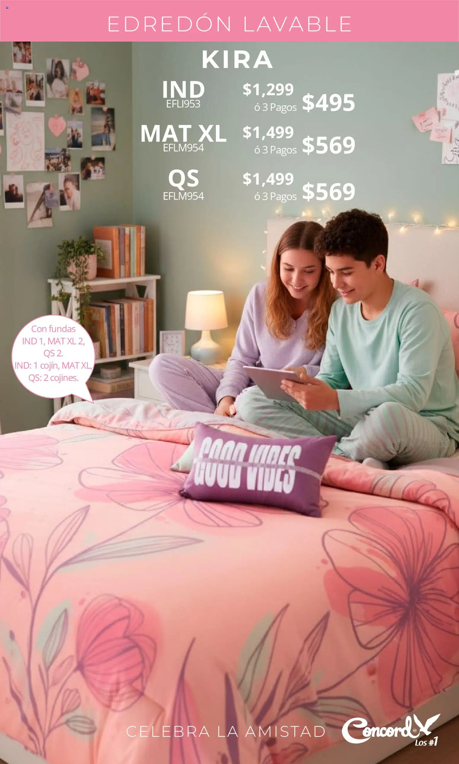 Nuevas ofertas de Colchas Concord válidas en toda la República Mexicana desde el 01.02.2026. ¡Encuentra las mejores ofertas en Colchas Concord catálogo San Valentín! | Página: 9