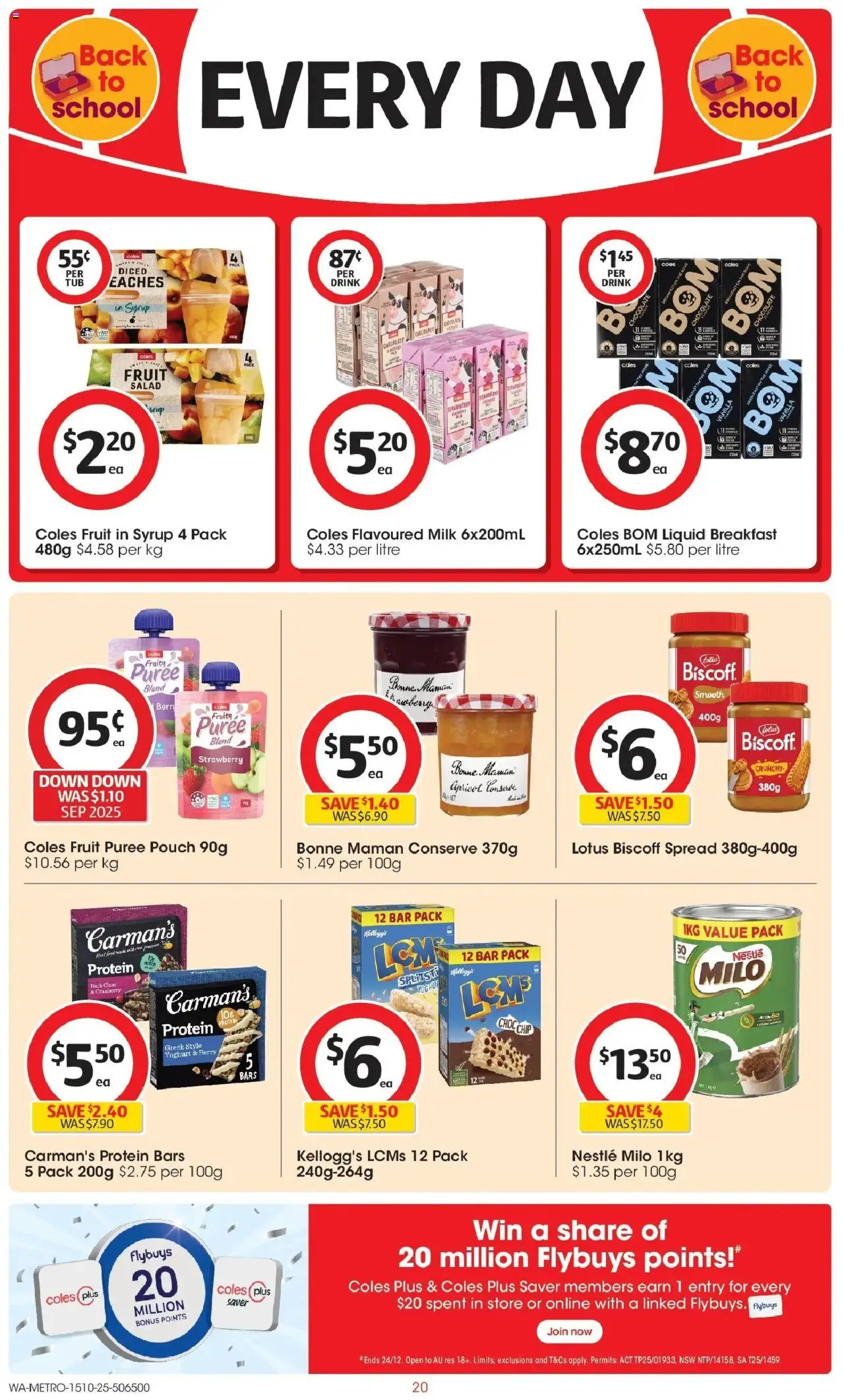 Coles catalogue - valid from 15.10.2025 | Page: 20 | Products: Milk, Yoghurt, Chocolate, Salad