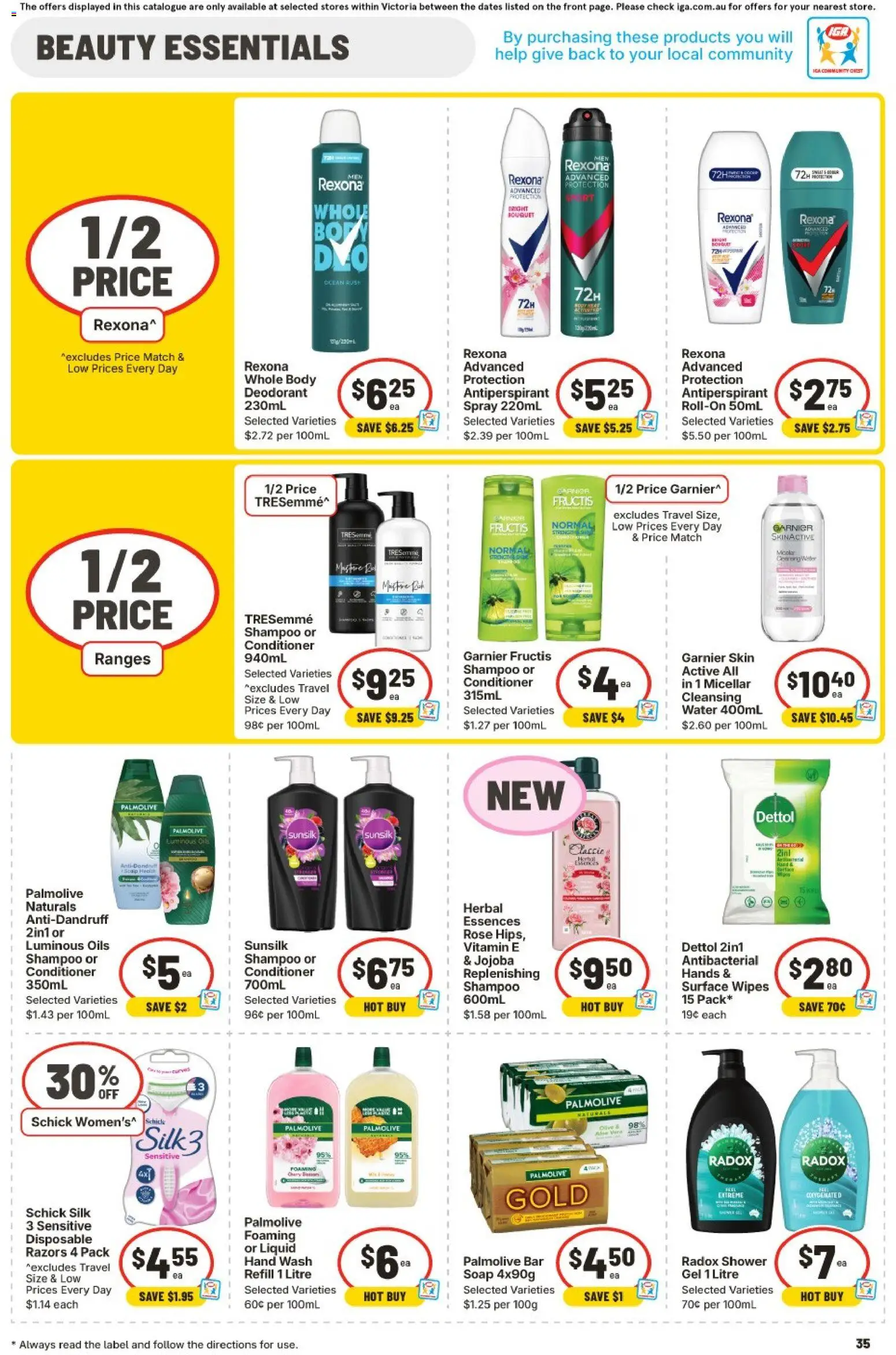 IGA catalogue - valid from 11.03.2026 | Page: 34 | Products: Shower, Deodorant, Water, Razors