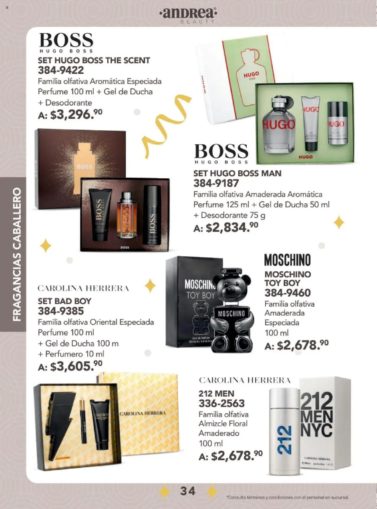 Nuevas ofertas de Andrea válidas en toda la República Mexicana desde el 24.08.2025. ¡Encuentra las mejores ofertas en Andrea - Catálogo Fiestas y Celebraciones! | Página: 34 | Productos: Desodorante, Perfume, Gel de ducha