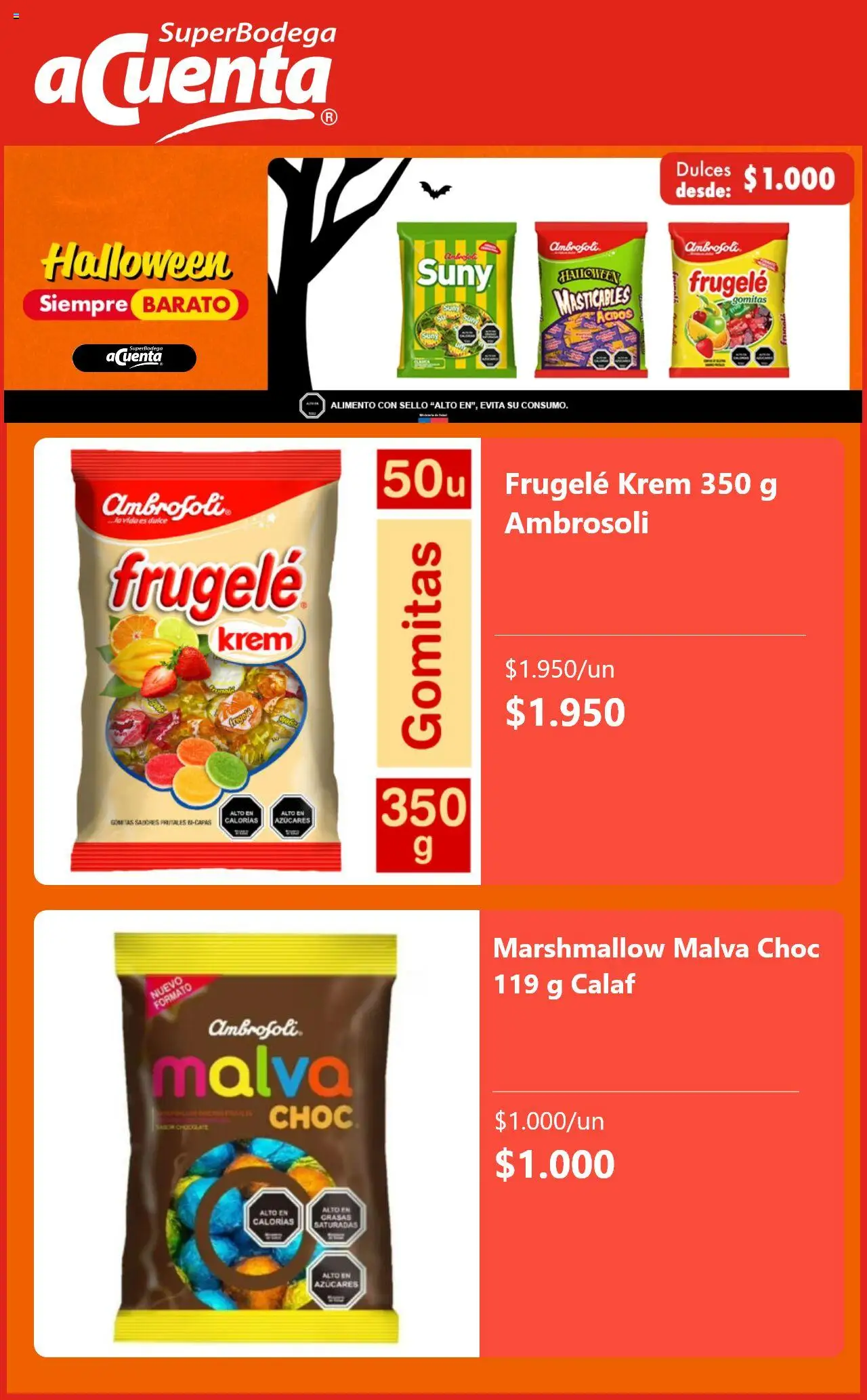 Super Bodega aCuenta ofertas  │ válido desde el 16.10.2025 | Página: 2 | Productos: Gomitas, Chocolate