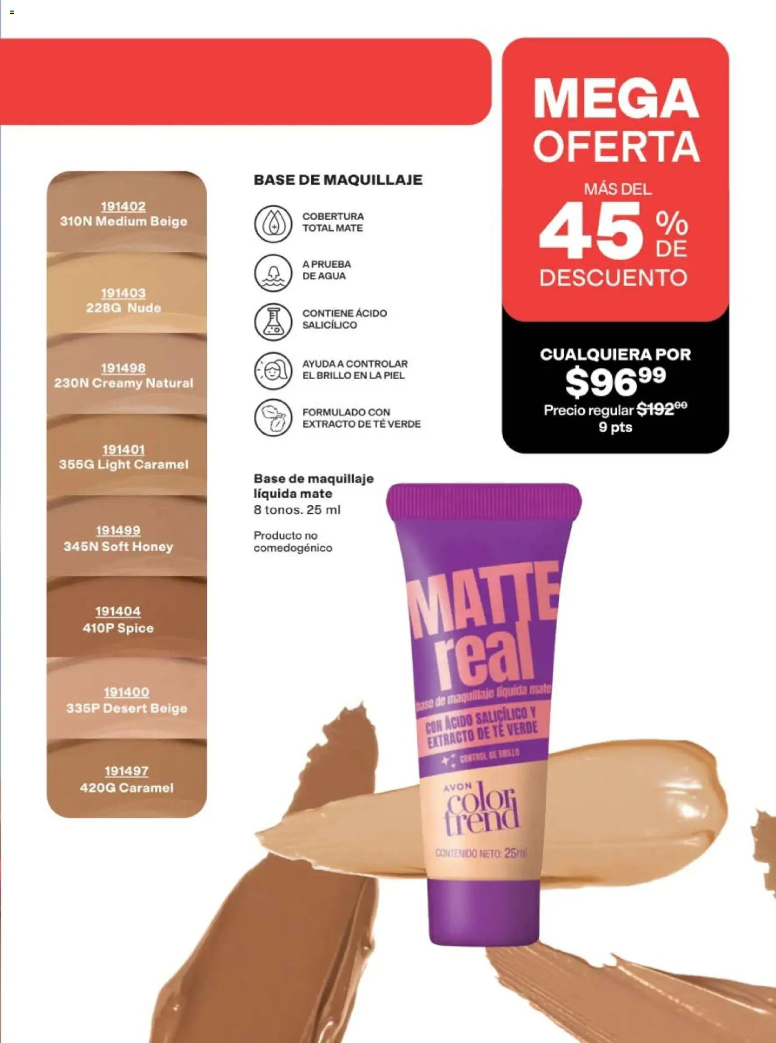 Nuevas ofertas de AVON válidas en toda la República Mexicana desde el 02.04.2026. ¡Encuentra las mejores ofertas en AVON campaña 6 2026! | Página: 97 | Productos: Base de maquillaje, Brillo, Mate, Maquillaje