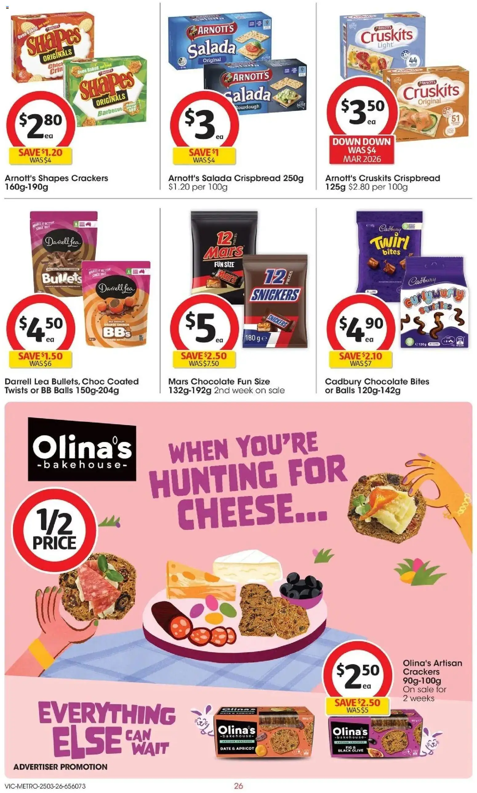 Coles catalogue - valid from 25.03.2026 | Page: 26 | Products: Light, Cheese, Chocolate, Date