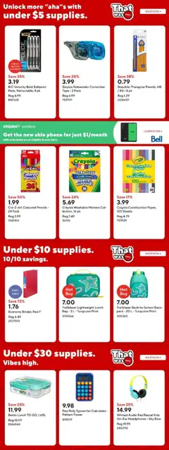 Staples flyer valid from 25.07.2025 | Page: 3 | Products: Phone, Audio, Headphones, Bag
