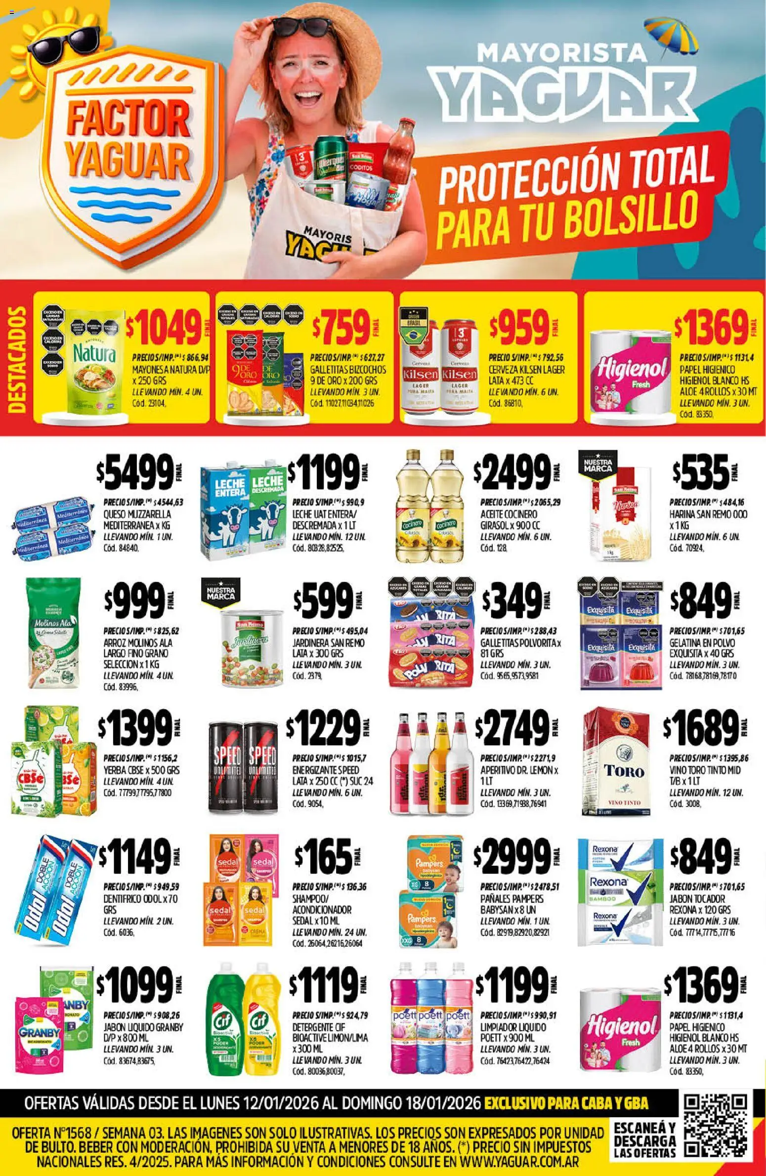 Yaguar catálogo │ válido desde el 12.01.2026 | Página: 1 | Productos: Polvo, Mayonesa, Gelatina, Cerveza