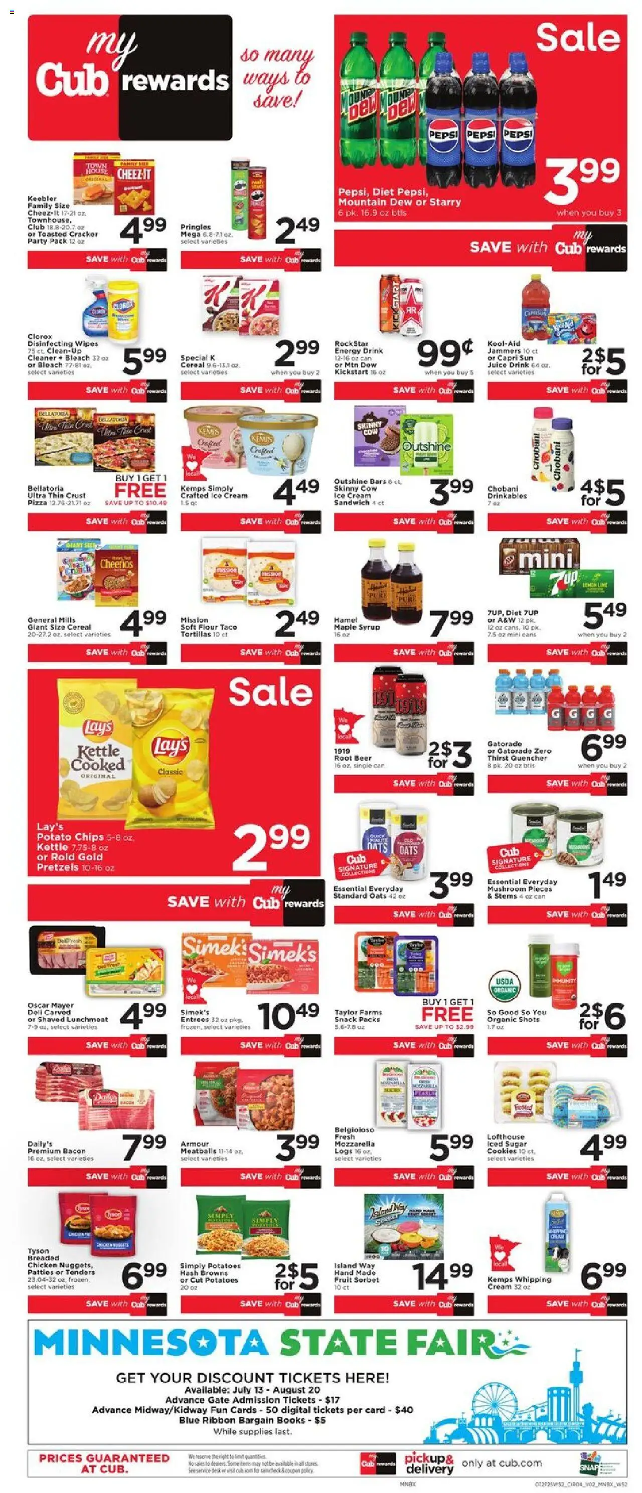Cub Foods Weekly Ad - valid from 27.07.2025 | Page: 6 | Products: Beer, Ice cream, Lime, Kettle