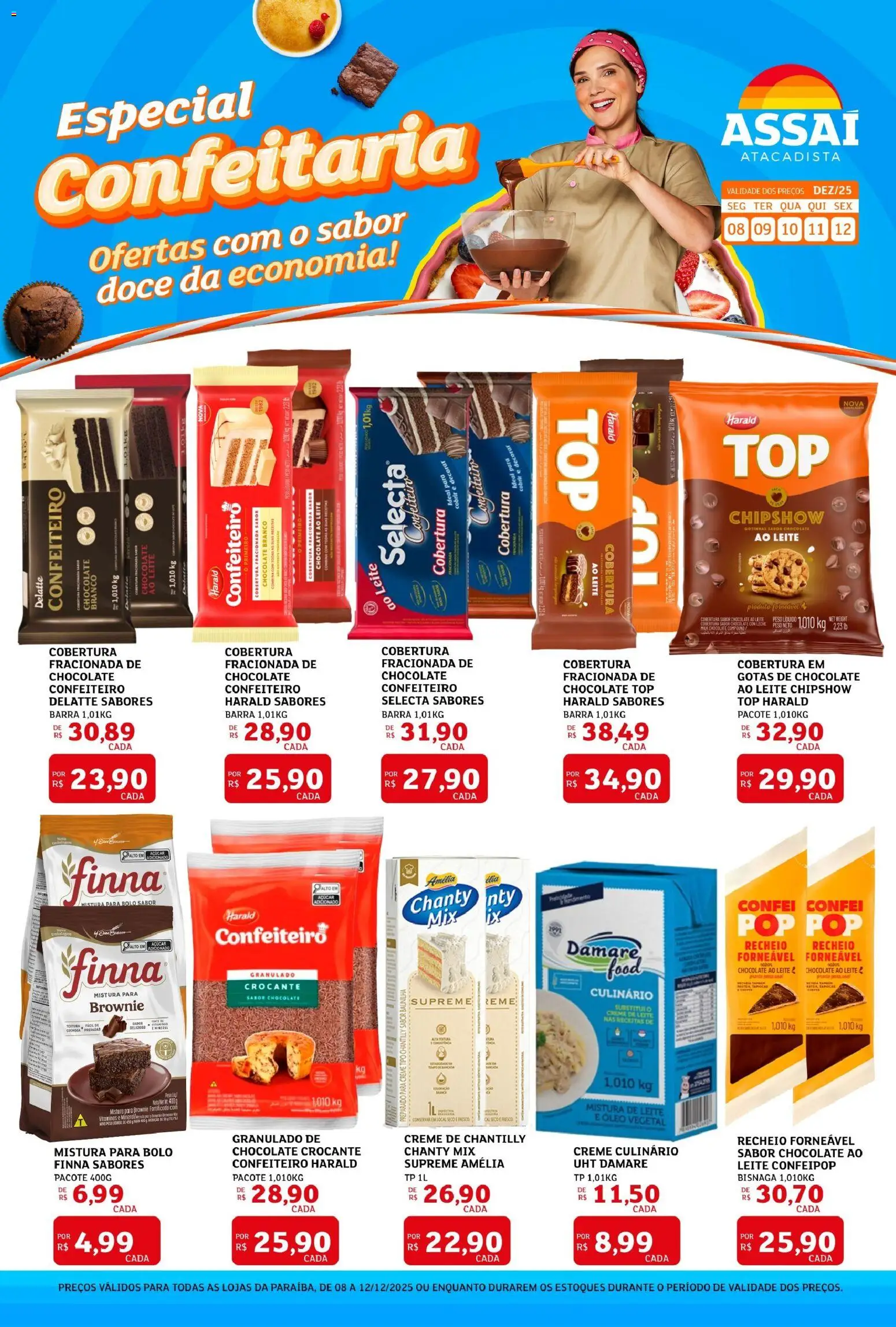 Assaí Atacadista Folheto - válido de 08.12.2025 | Página: 1 | Produtos: Creme, Açúcar, Creme de leite, Mistura para bolo
