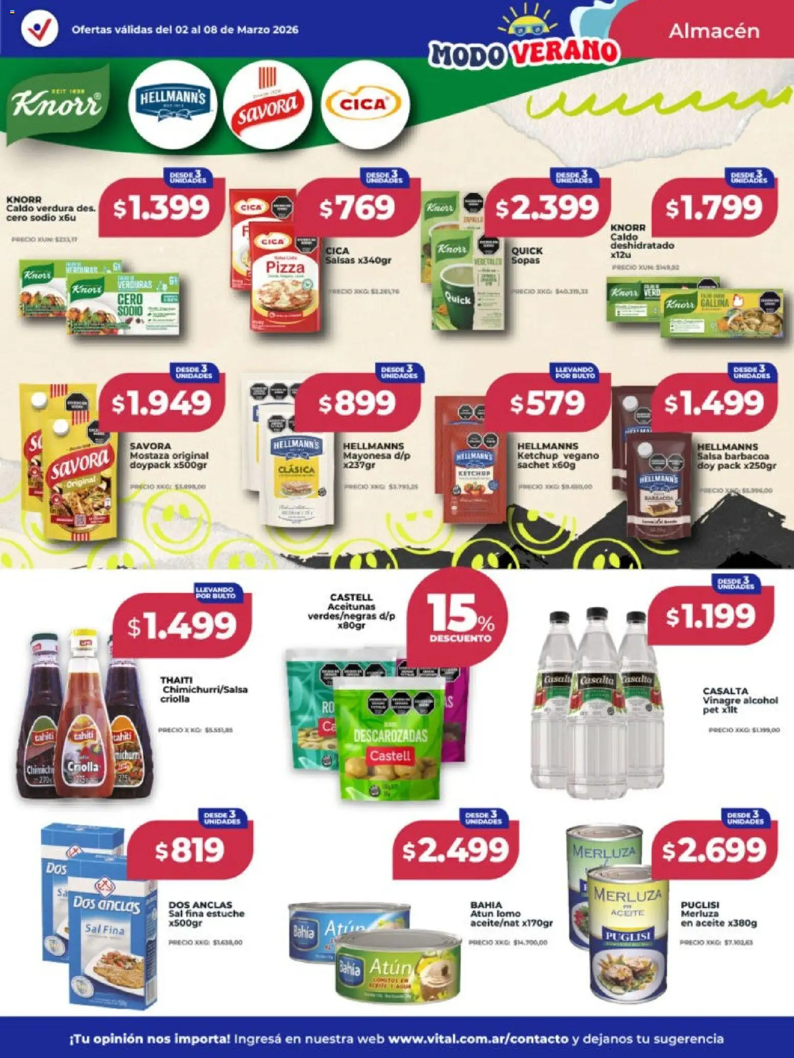 Vital - Ofertas - Neuquén │ válido desde el 02.03.2026 | Página: 10 | Productos: Mayonesa, Ketchup, Mostaza, Sal
