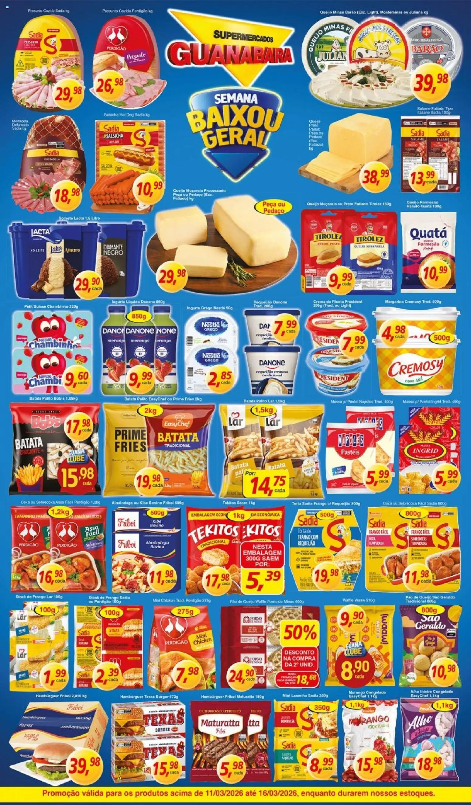 Supermercados Guanabara Folheto - válido de 11.03.2026 | Página: 4 | Produtos: Alho, Parmesão, Hambúrguer, Iogurte grego