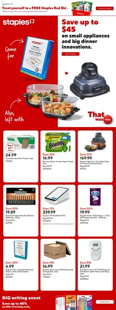 Preview of Staples weekly flyer / circulaire from shop Staples valid from 10.04.2026