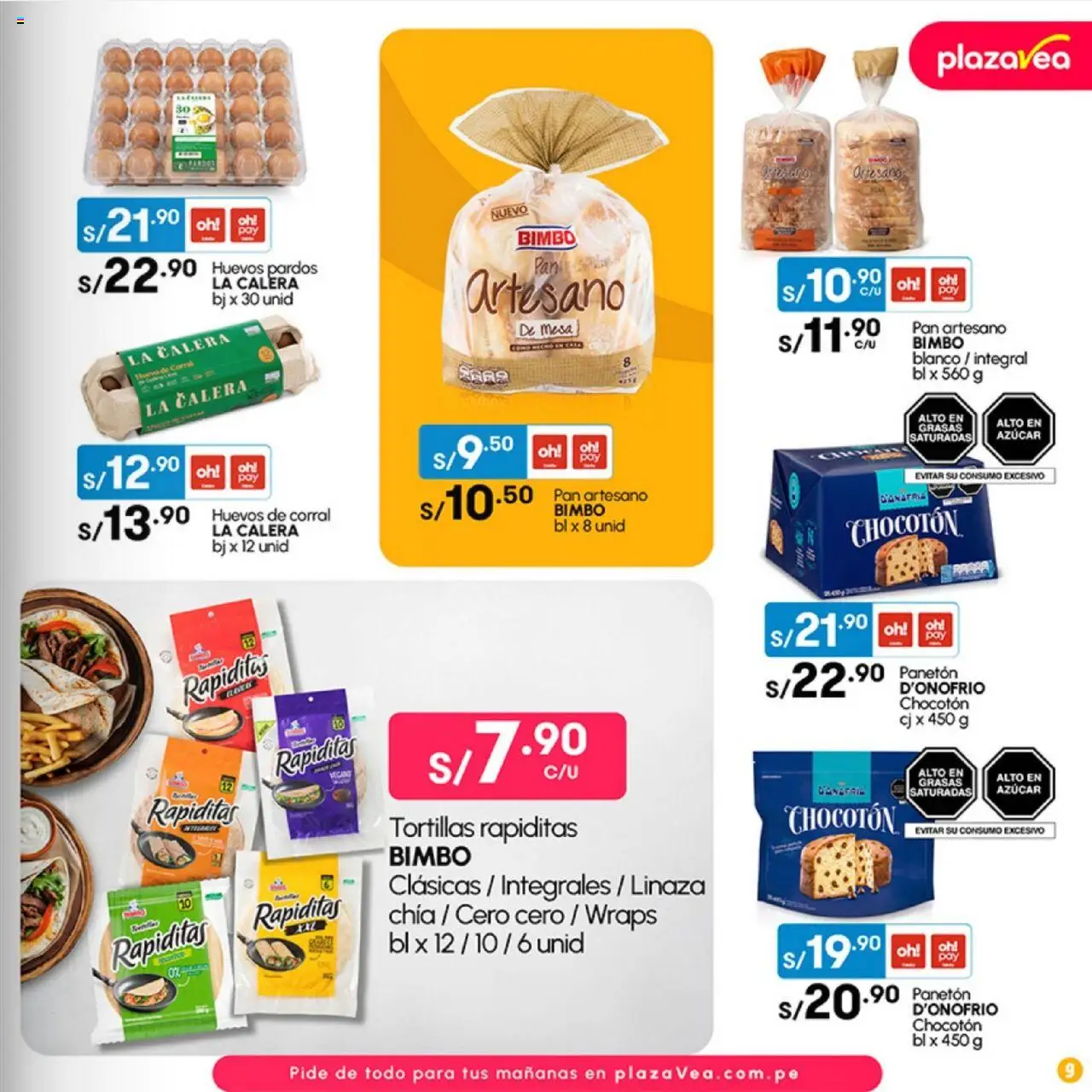 Catálogo Plaza Vea válido desde 02.06.2025 | Página: 9 | Productos: Mesa, Huevos, Pan
