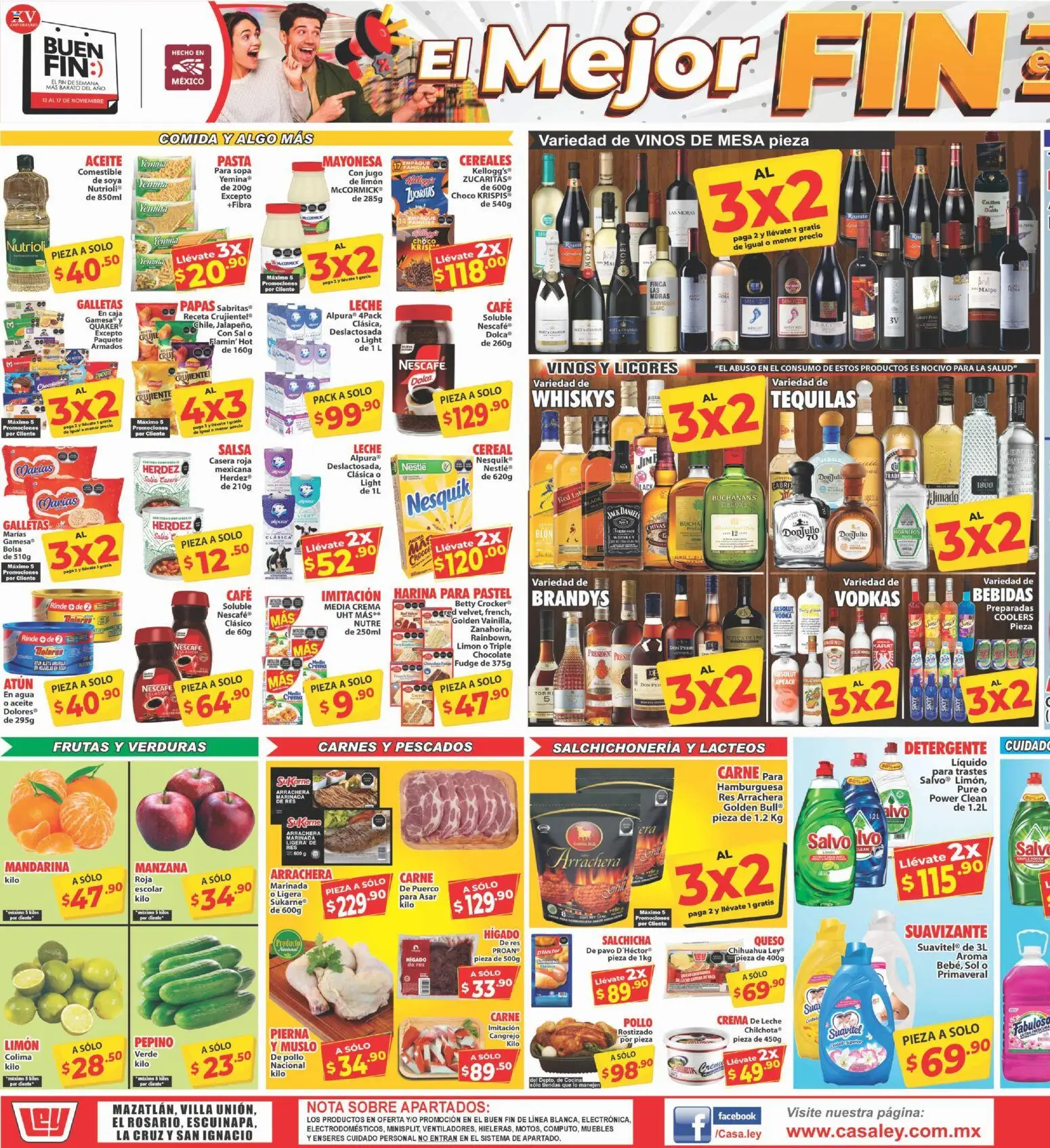 Nuevas ofertas de Casa Ley válidas en toda la República Mexicana desde el 13.11.2025. ¡Encuentra las mejores ofertas en Casa Ley folleto Mazatlán! | Página: 3 | Productos: Atún, Queso, Café, Cocina