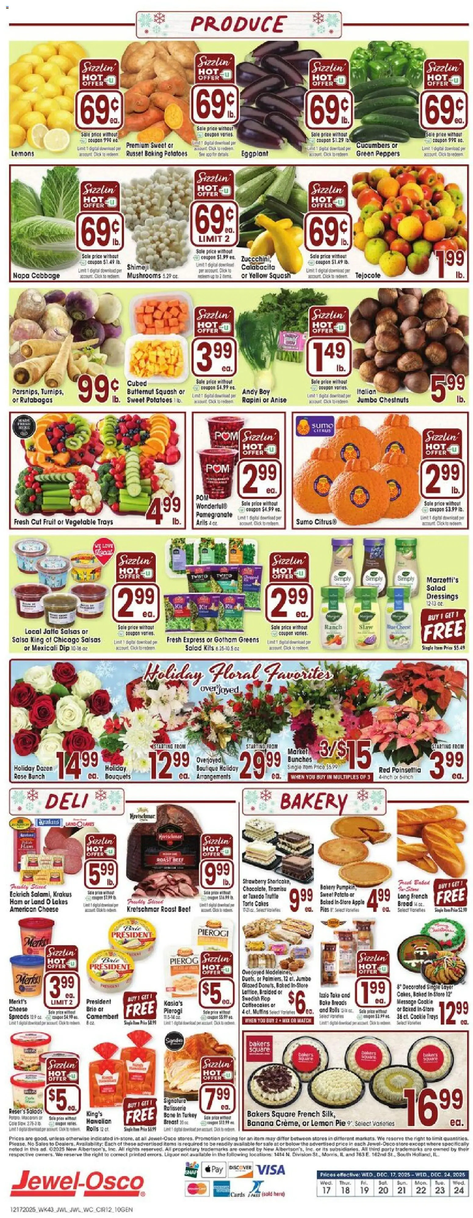 Jewel Osco Weekly Ad - IL - valid from 17.12.2025 | Page: 12 | Products: Bakery, Peppers, Bread, Ham