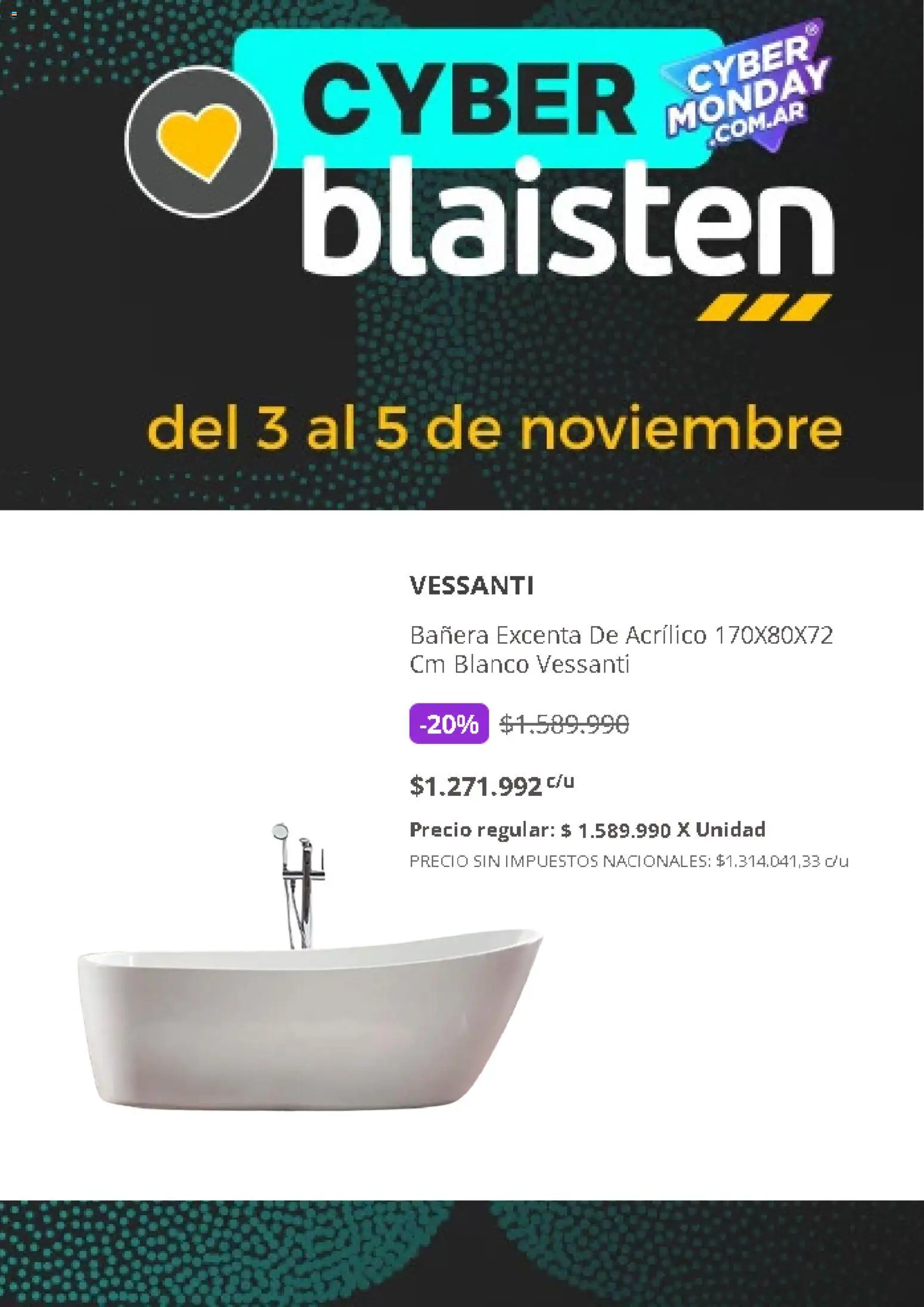 Blaisten - Cyber Monday  │ válido desde el 03.11.2025 | Página: 13 | Productos: Bañera