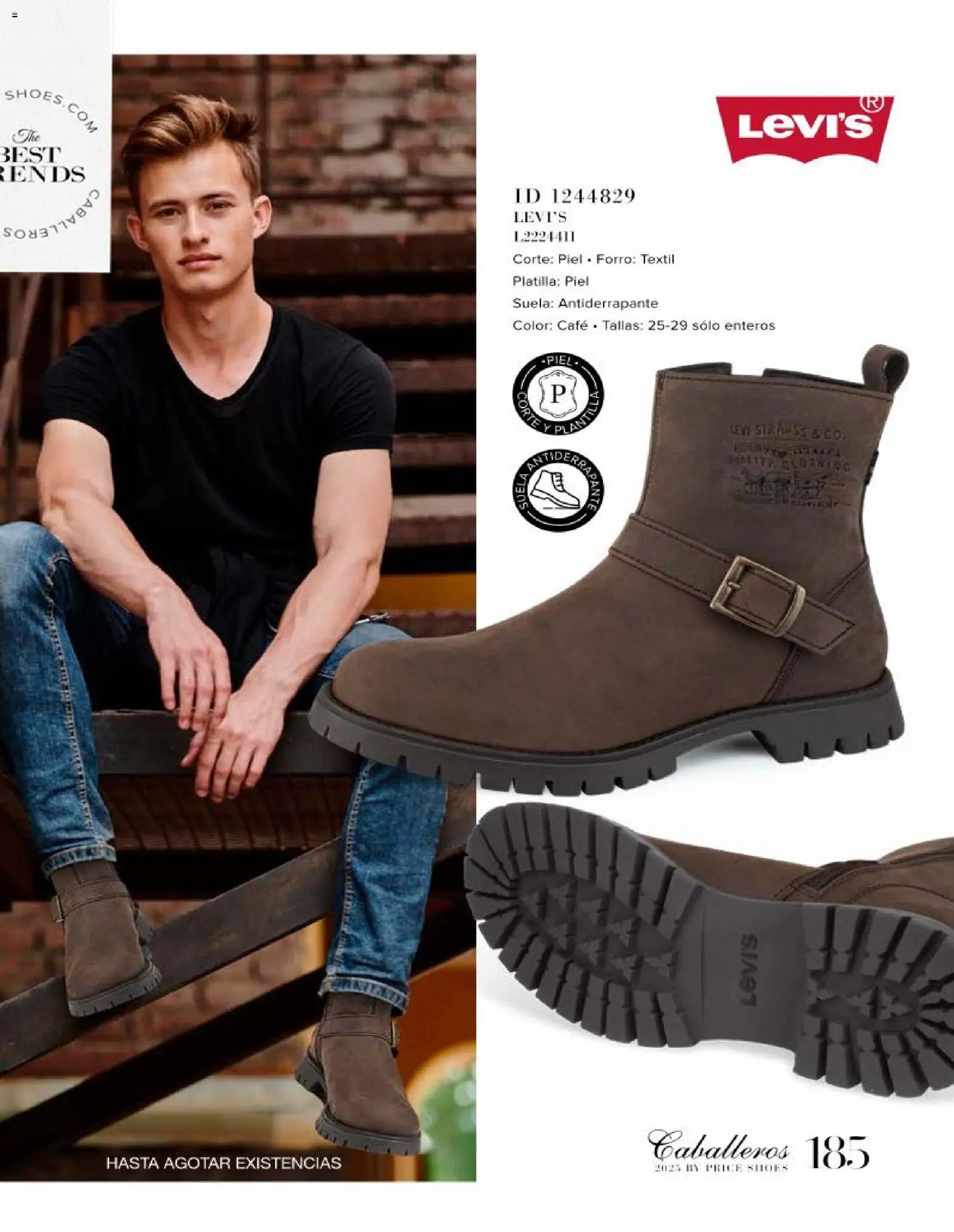 Nuevas ofertas de Price Shoes válidas en toda la República Mexicana desde el 26.11.2025. ¡Encuentra las mejores ofertas en Price Shoes catálogo Caballeros! | Página: 185 | Productos: Café