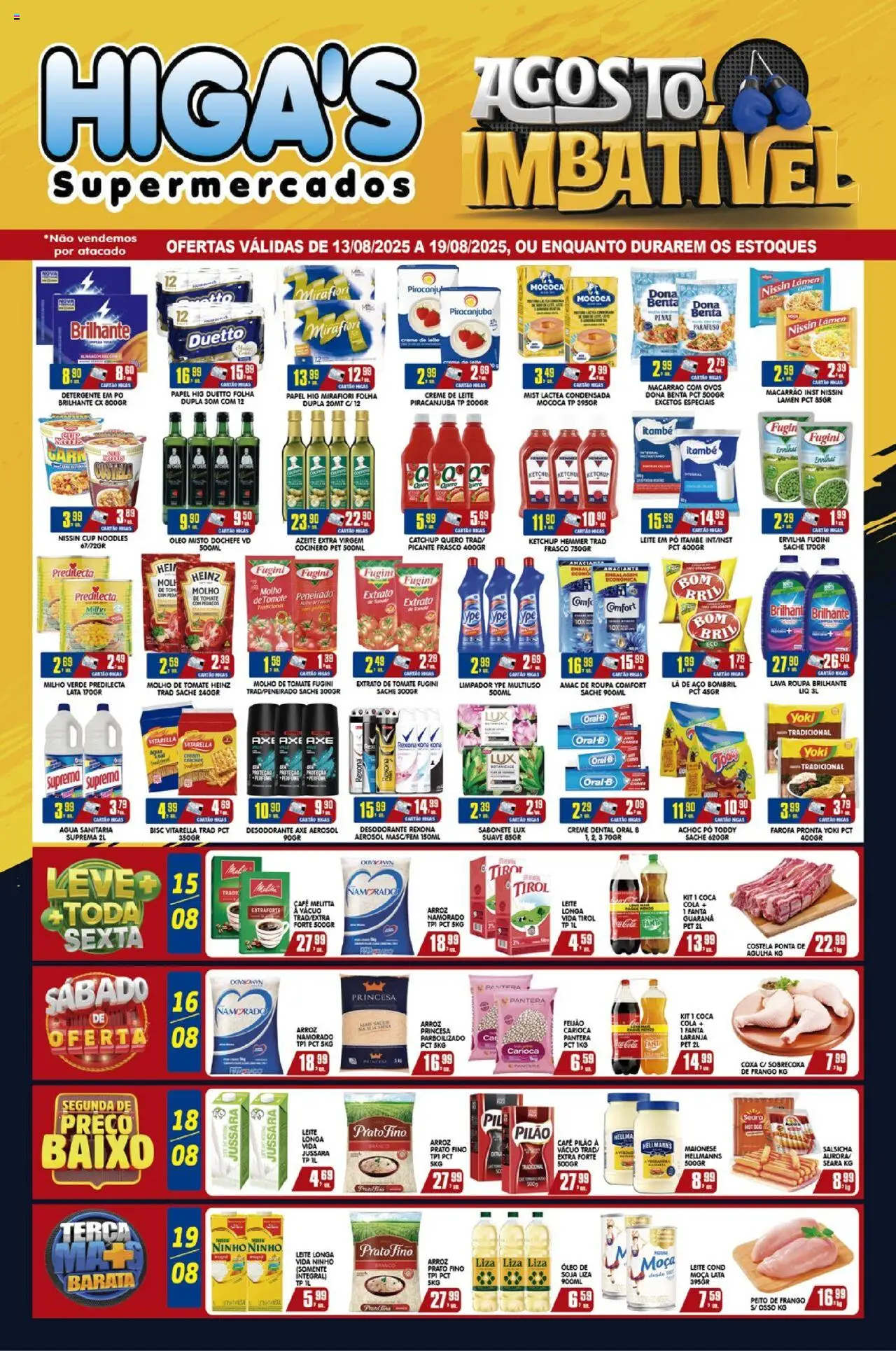 Higa's Supermercado Folheto - válido de 13.08.2025 | Página: 1 | Produtos: Fanta, Desodorante, Cola, Creme dental