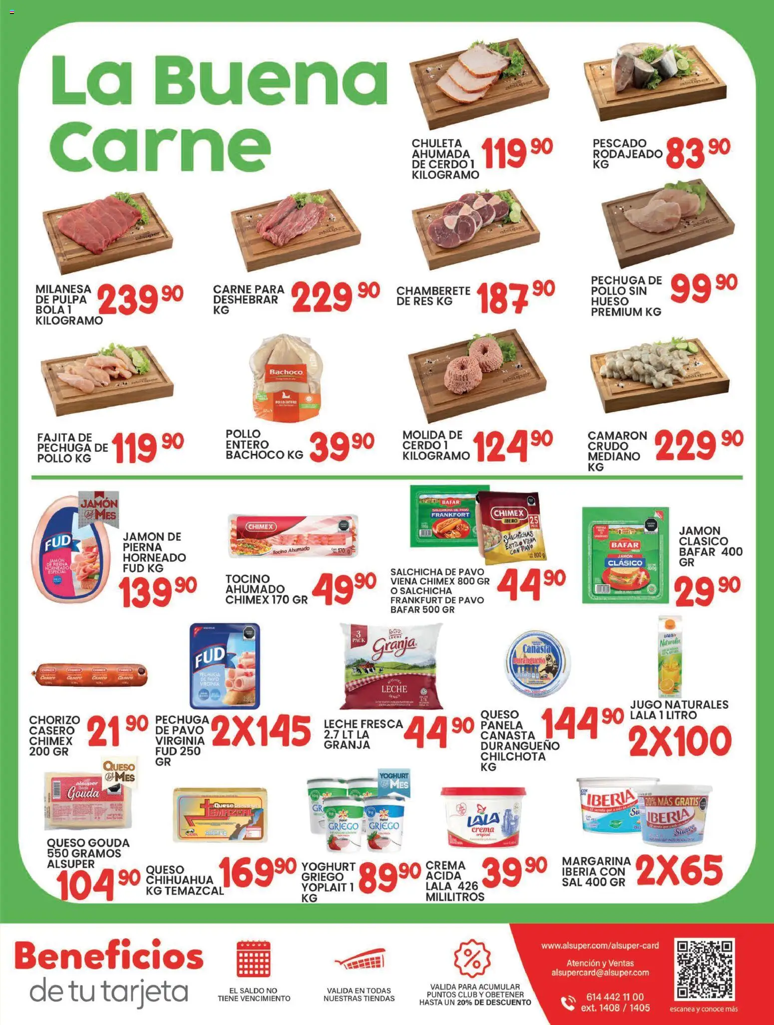 Nuevas ofertas de Alsuper válidas en toda la República Mexicana desde el 20.01.2026. ¡Encuentra las mejores ofertas en Alsuper folleto Durango! | Página: 7 | Productos: Leche, Queso, Jugo, Res