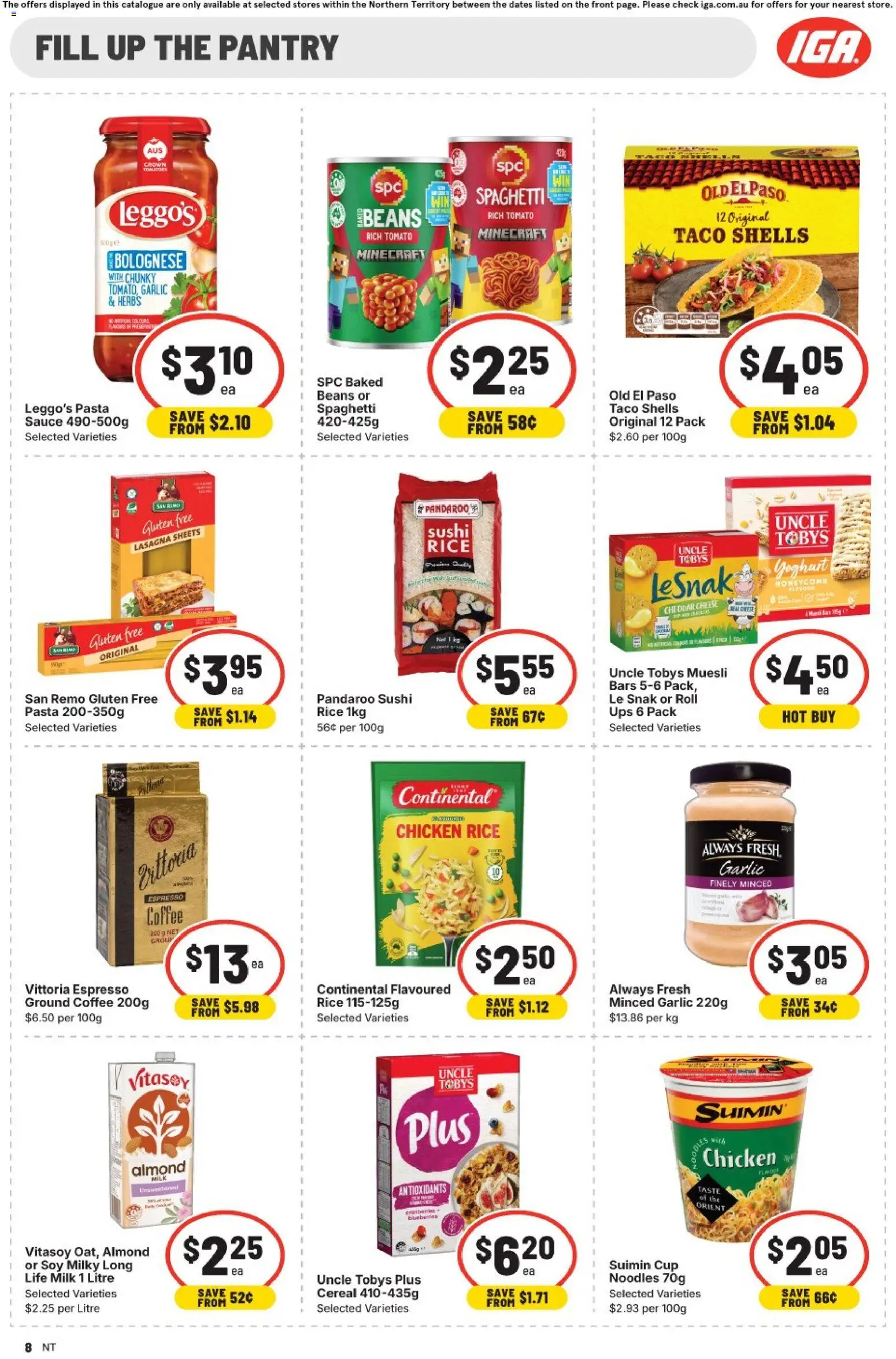 IGA catalogue - valid from 31.12.2025 | Page: 8 | Products: Butter, Bread, Olives, Bakery