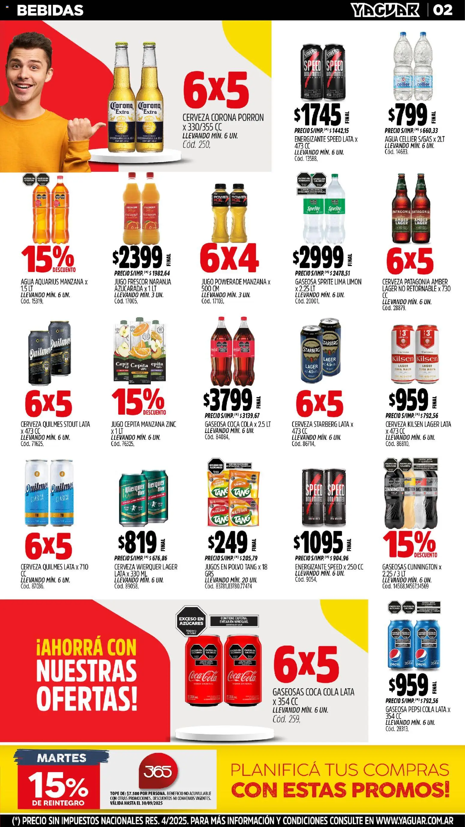 Yaguar - Santa Fe │ válido desde el 27.10.2025 | Página: 2 | Productos: Banana, Lima, Limón, Jugo