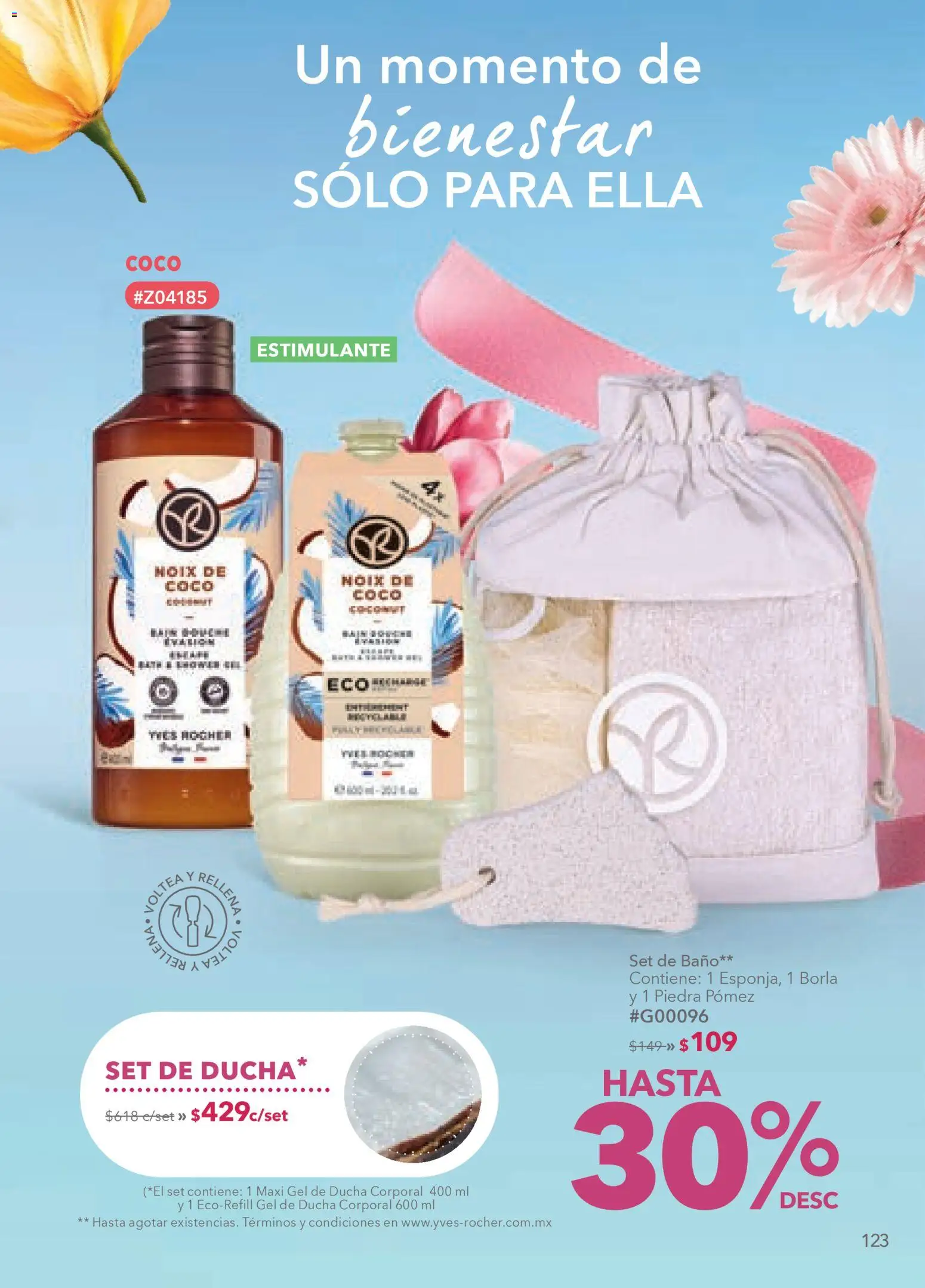 Nuevas ofertas de Yves Rocher válidas en toda la República Mexicana desde el 24.03.2026. ¡Encuentra las mejores ofertas en Yves Rocher campaña 5 2026! | Página: 125 | Productos: Baño, Gel de ducha