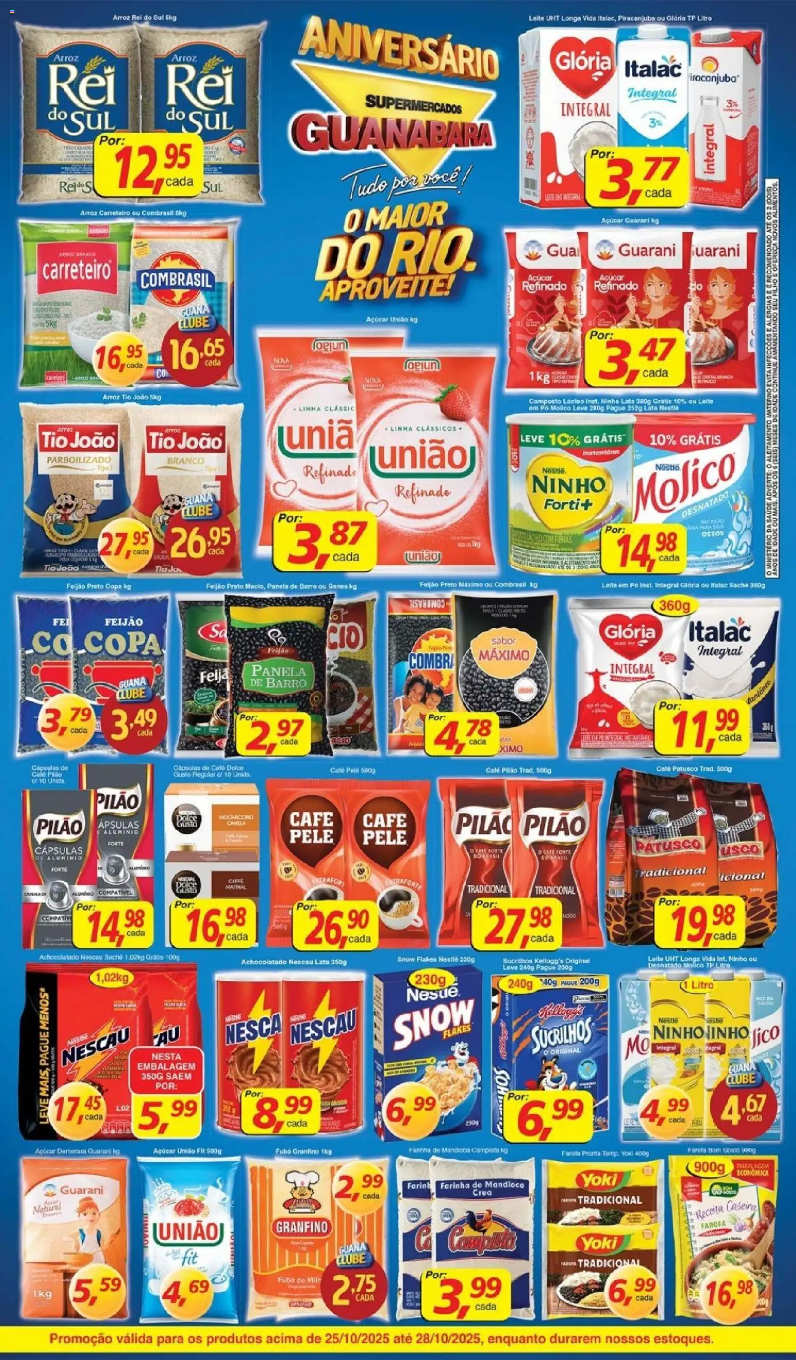 Supermercados Guanabara Folheto - válido de 25.10.2025 | Página: 2 | Produtos: Panela, Leite, Copa, Açúcar