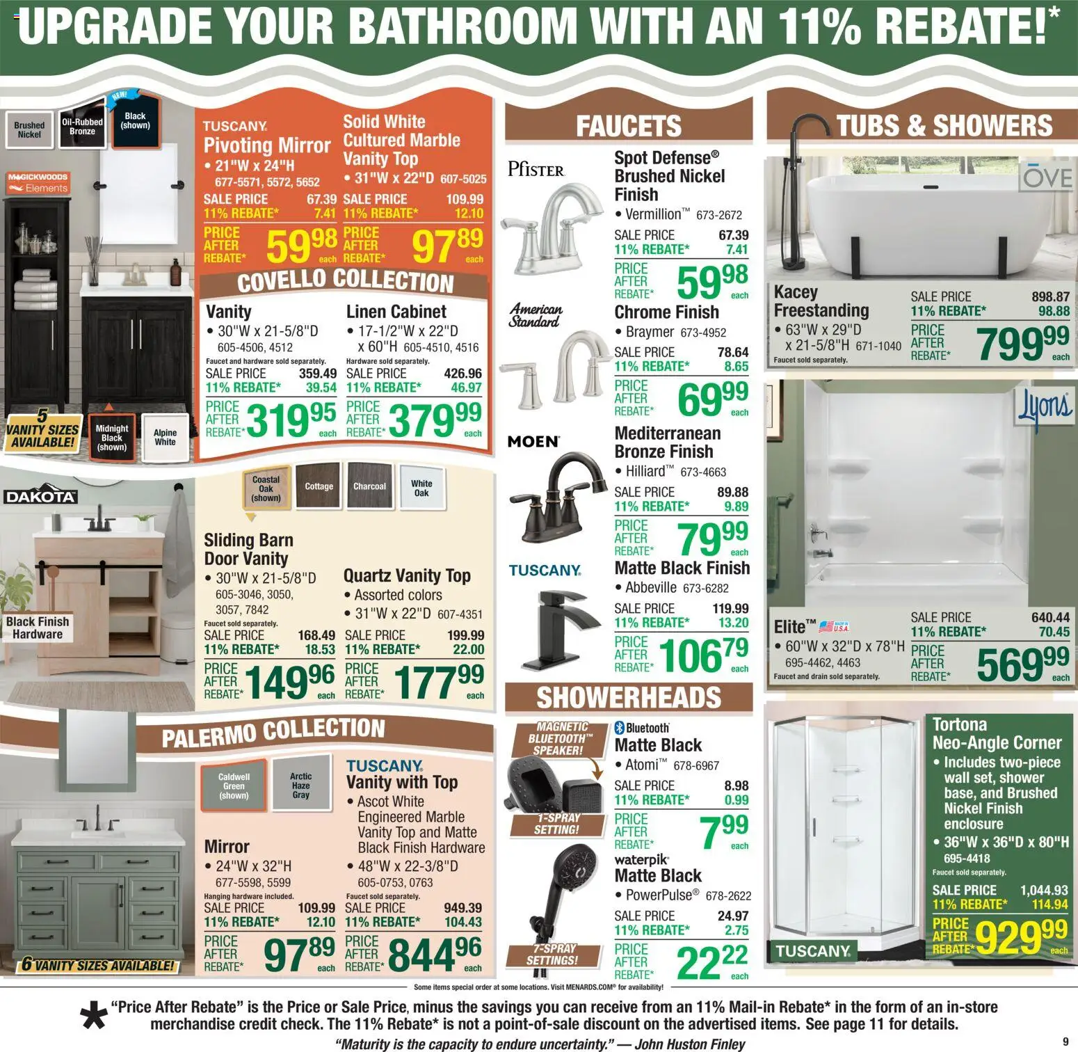 Menards Weekly Ad - valid from 22.10.2025 | Page: 13 | Products: Shower, Mirror, Speaker