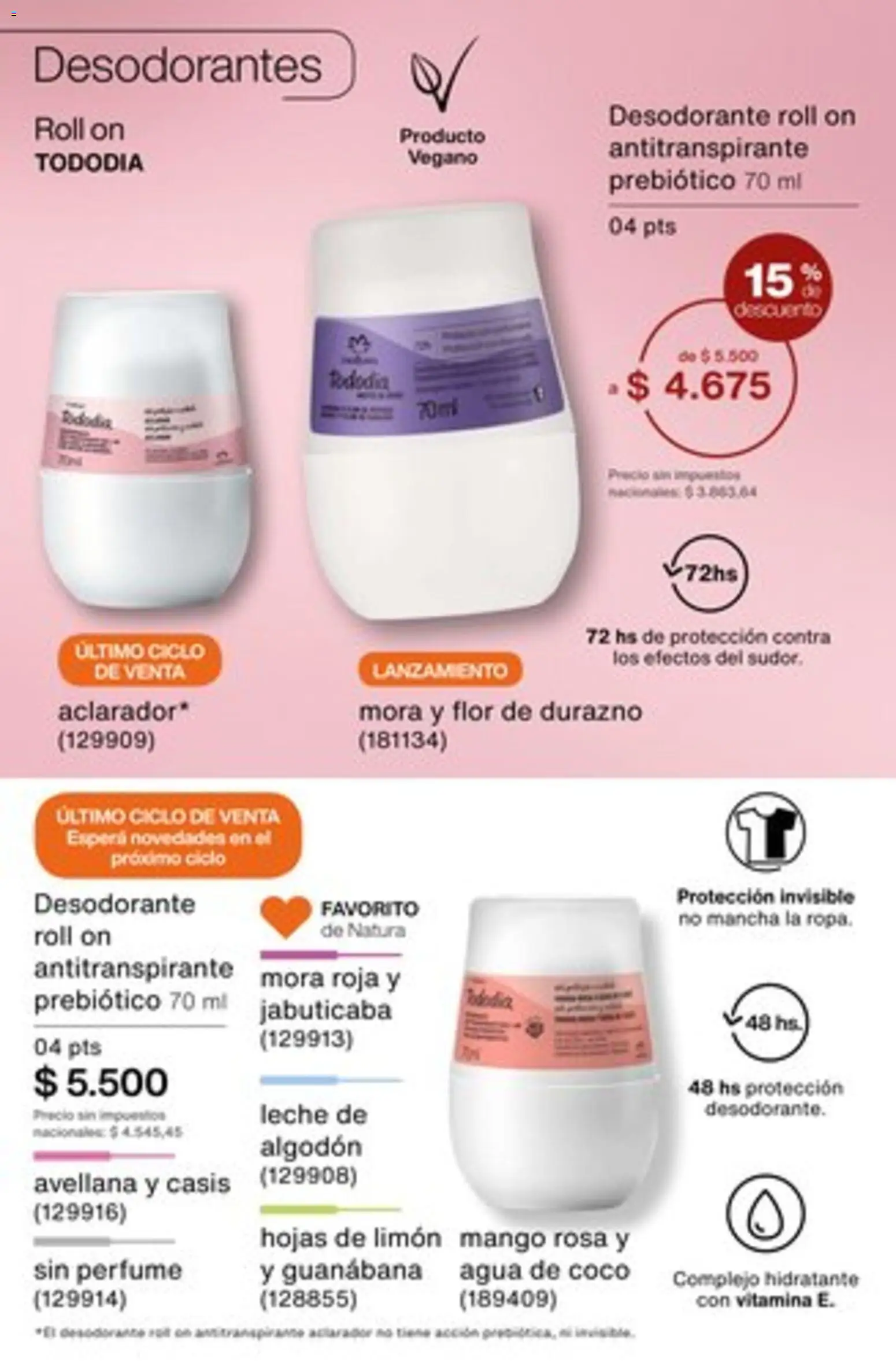 Catálogo Natura Ciclo 1/2026 │ válido desde el 04.12.2025 | Página: 210 | Productos: Perfume, Durazno, Antitranspirante, Agua