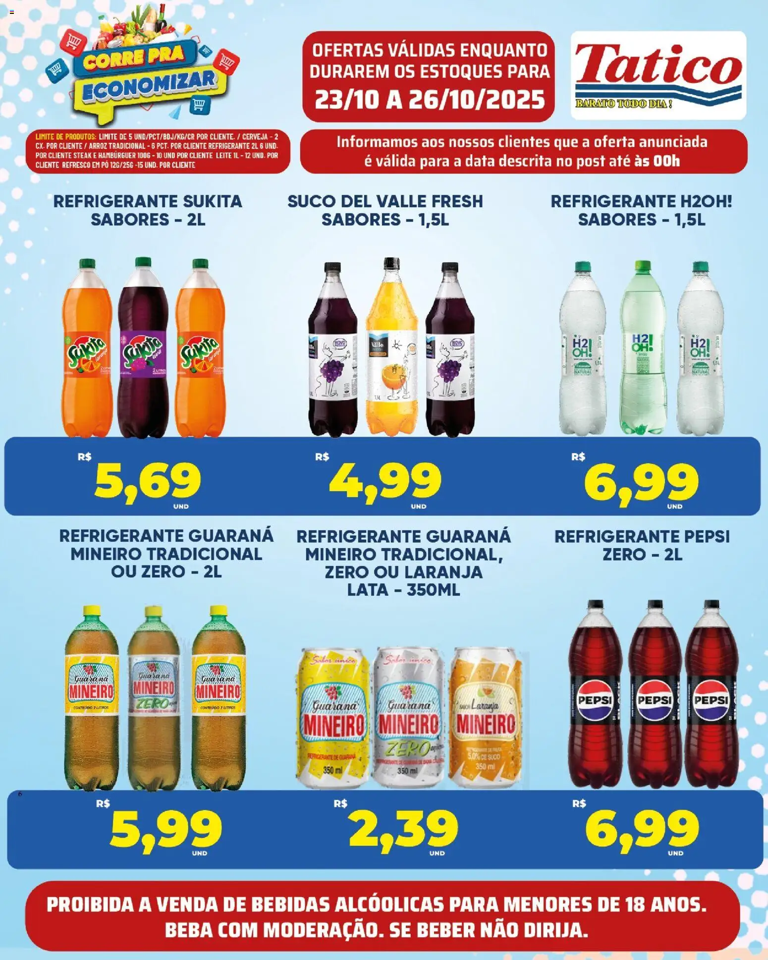 Tatico Folheto - válido de 24.10.2025 | Página: 23 | Produtos: Pó, Guaraná, Cerveja, Hambúrguer