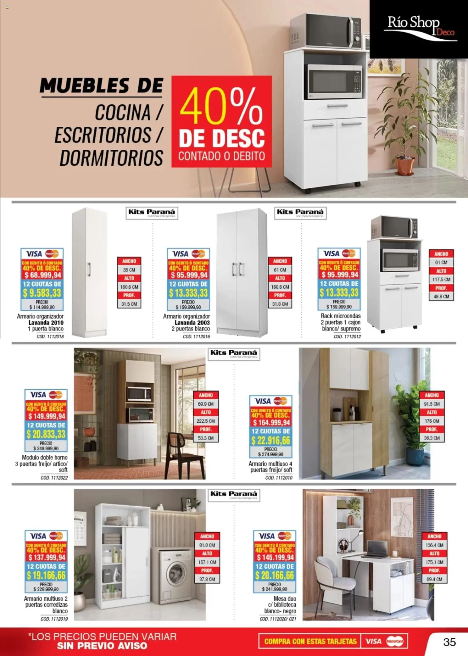 Río Shop Deco catálogo │ válido desde el 01.01.2026 | Página: 35 | Productos: Horno, Mesa, Biblioteca, Microondas