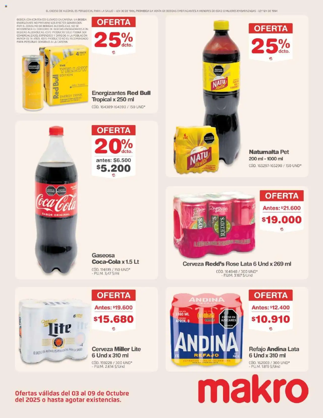 Makro revista - valida desde el 03.10.2025 | Página: 10 | Productos: Gaseosa, Tintura, Cerveza