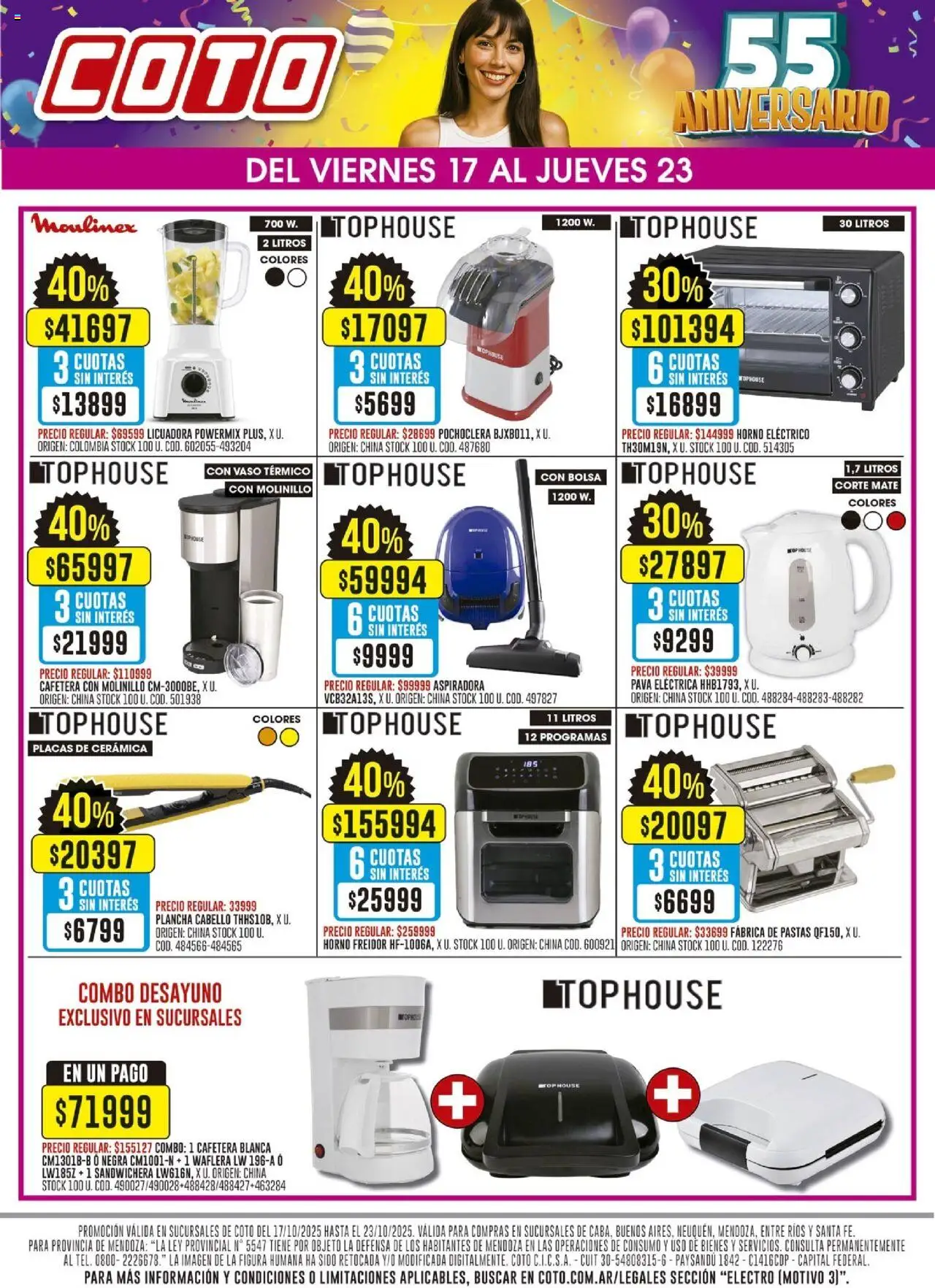 Coto - Electro Motivo │ válido desde el 17.10.2025 | Página: 1 | Productos: Waflera, Bolsa, Cafetera, Sandwichera