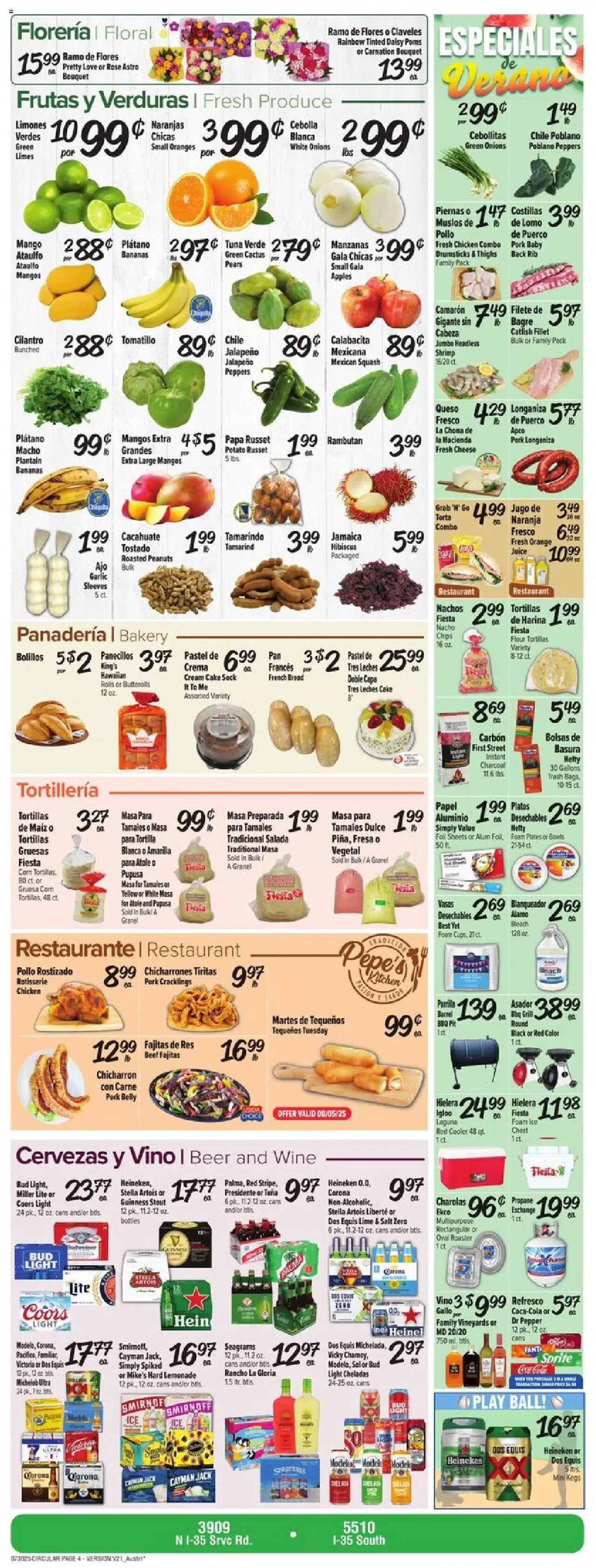 Fiesta Mart Weekly Ad - valid from 30.07.2025 | Page: 4 | Products: Peppers, Beer, Beef, Mango