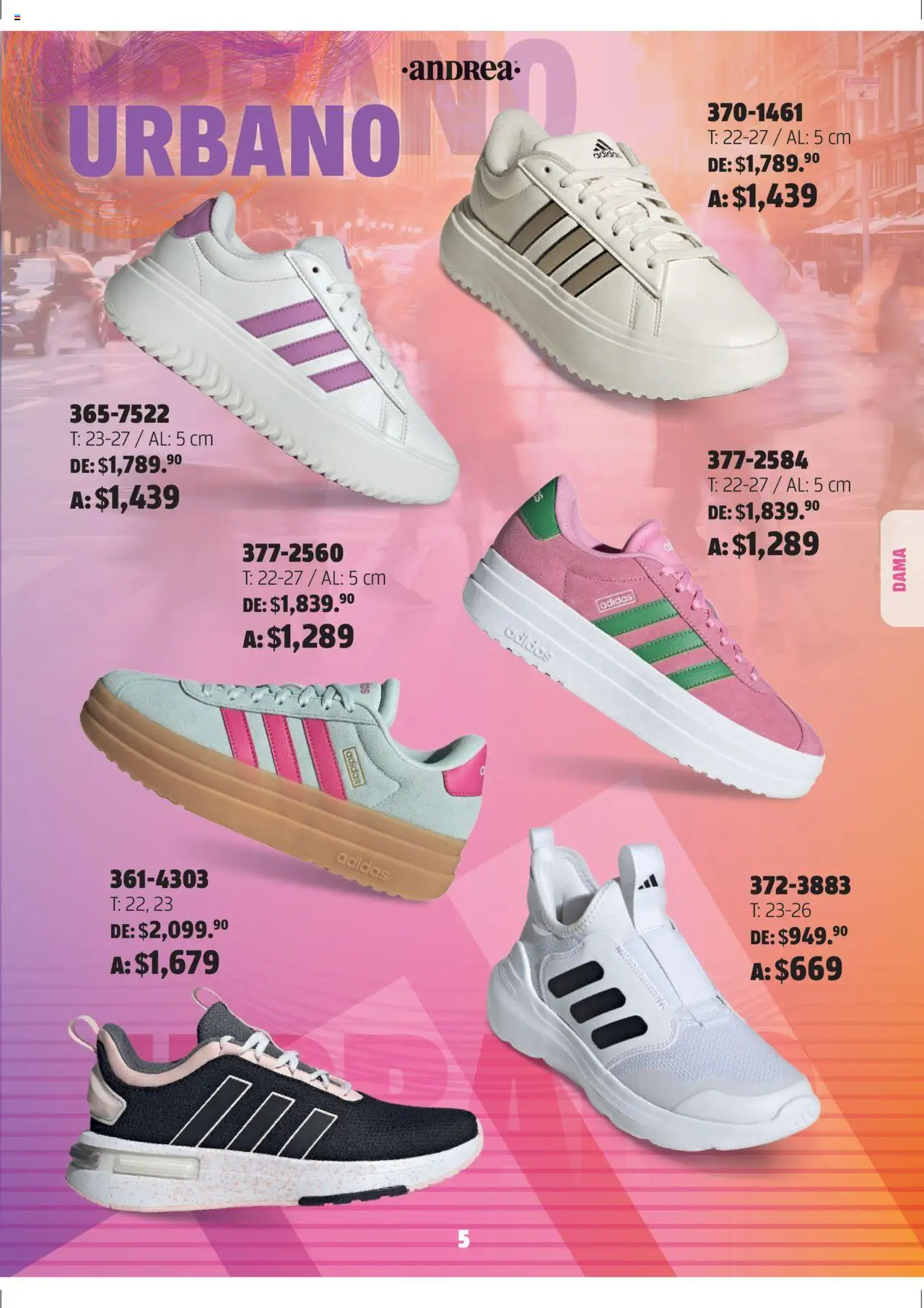 Nuevas ofertas de Andrea válidas en toda la República Mexicana desde el 03.08.2025. ¡Encuentra las mejores ofertas en Andrea - Catálogo Adidas Week! | Página: 5