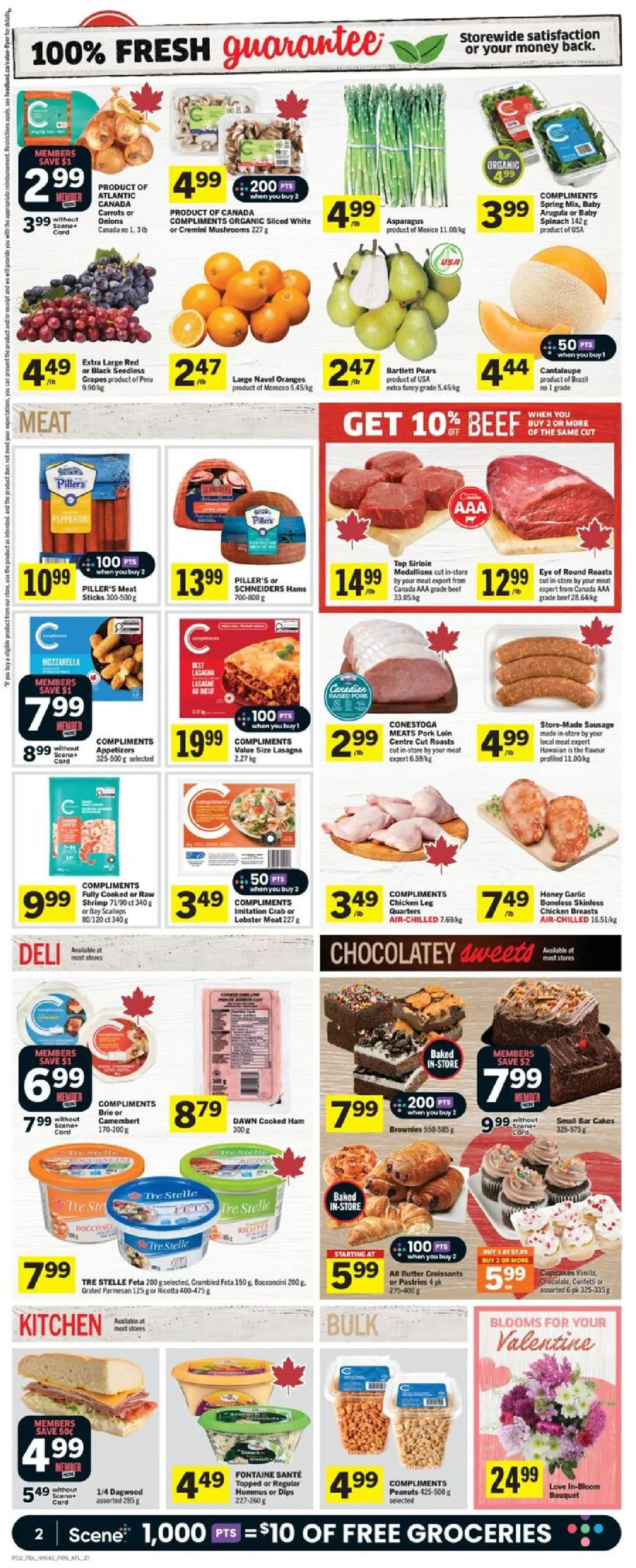 Foodland flyer valid from 12.02.2026 | Page: 3 | Products: Beef, Ham, Chicken, Oranges