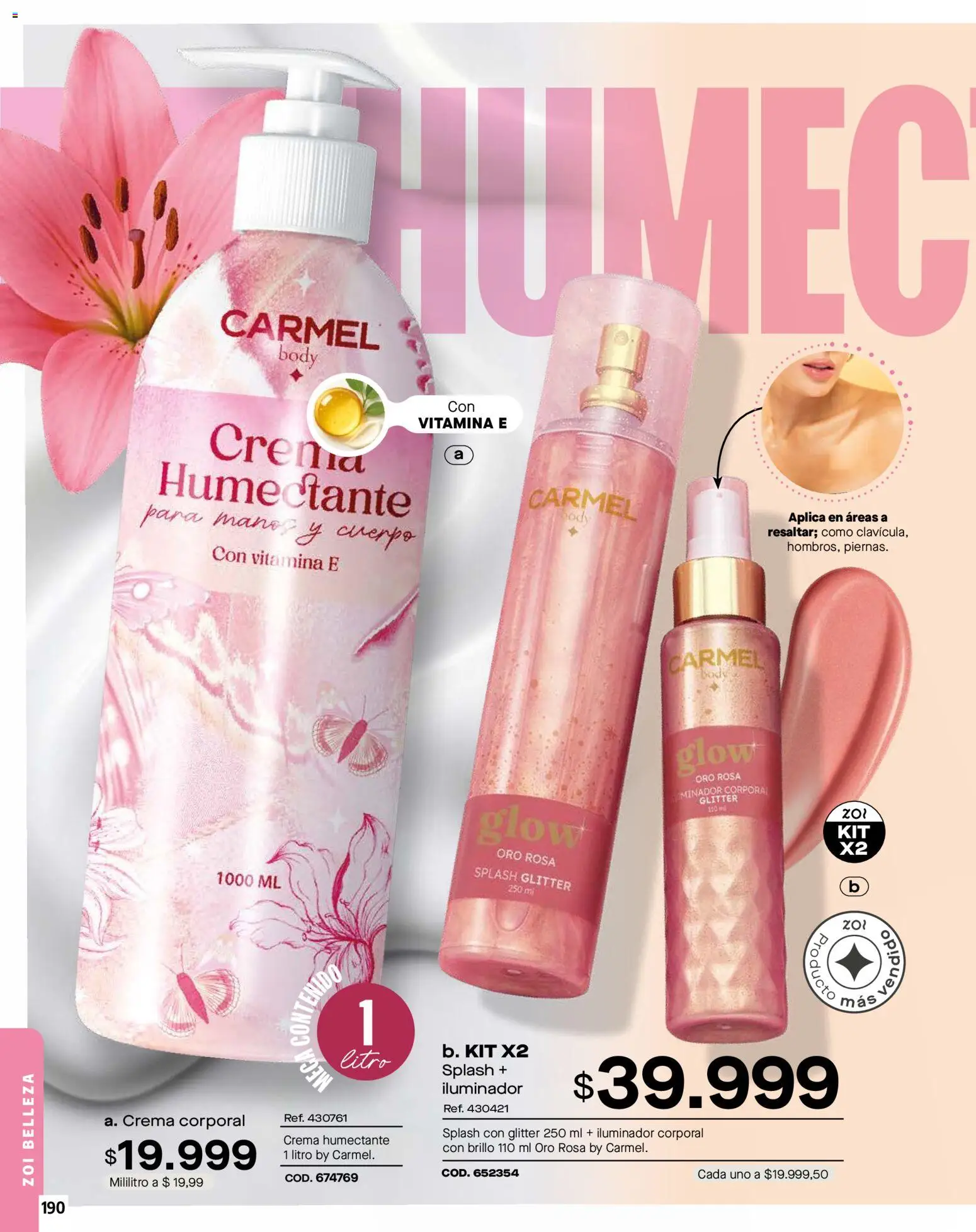 Carmel revista - valida desde el 01.02.2026 | Página: 190 | Productos: Crema, Iluminador, Body, Brillo