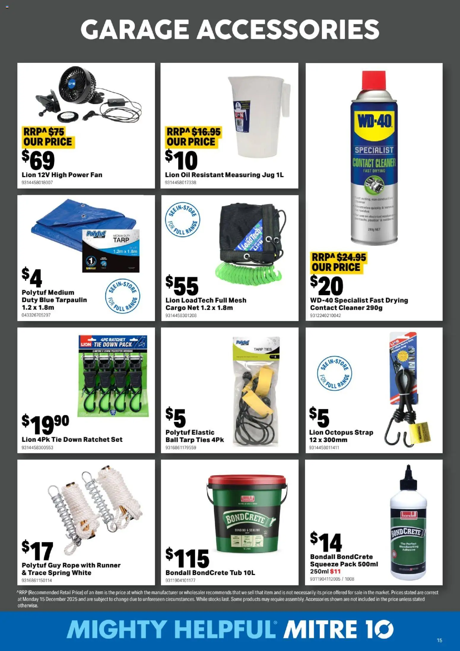 Mitre 10 catalogue - valid from 04.02.2026 | Page: 15 | Products: Oil, Accessories, Tie, Fan