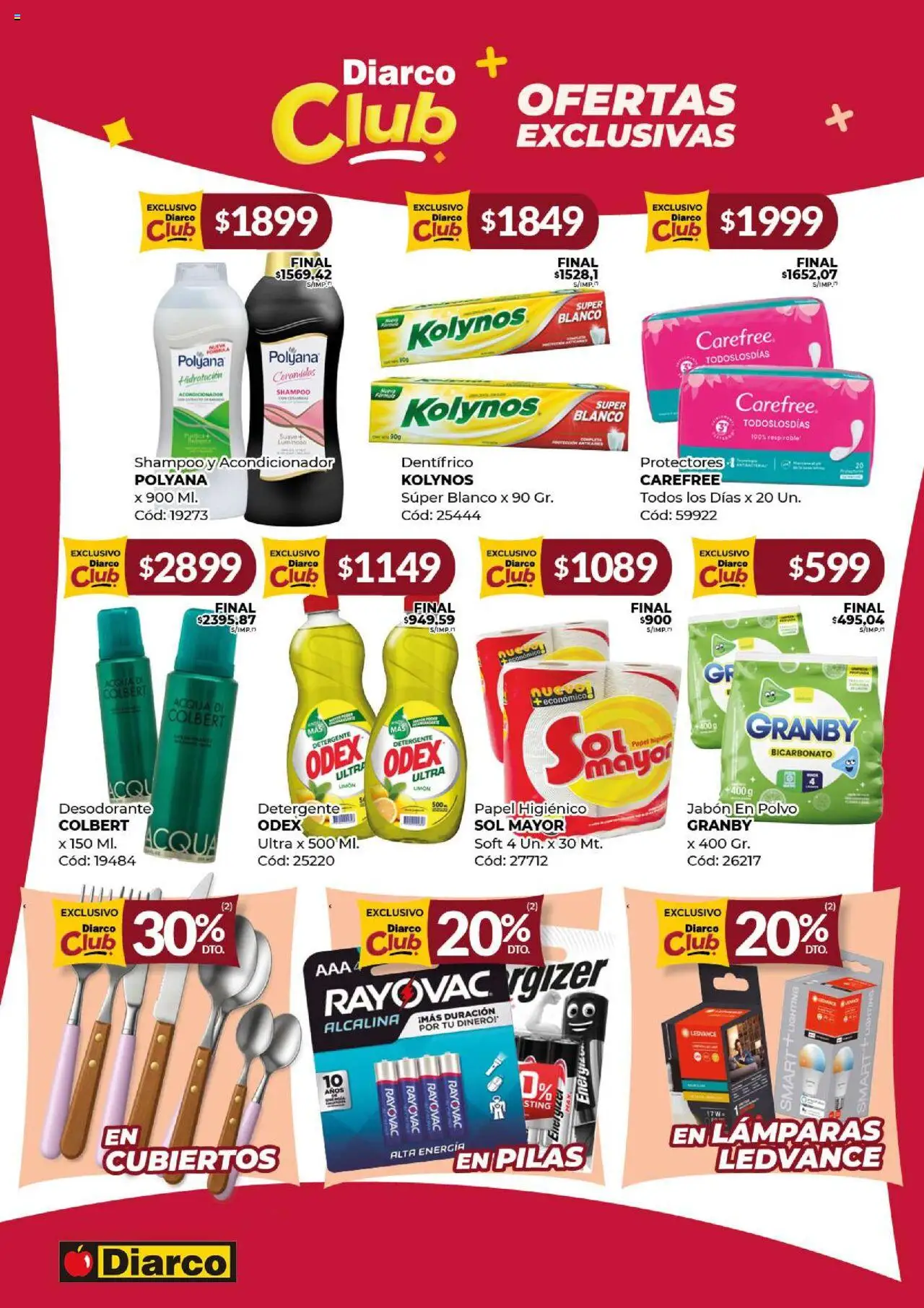 Diarco ofertas │ válido desde el 04.08.2025 | Página: 10 | Productos: Pilas, Shampoo, Jabón, Jabón en polvo