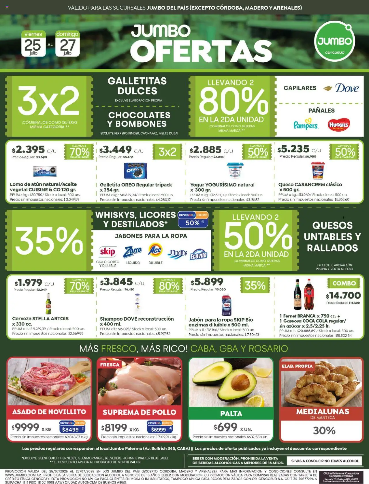 Jumbo ofertas │ válido desde el 25.07.2025 | Página: 1 | Productos: Rosario, Azucar, Queso, Yogur