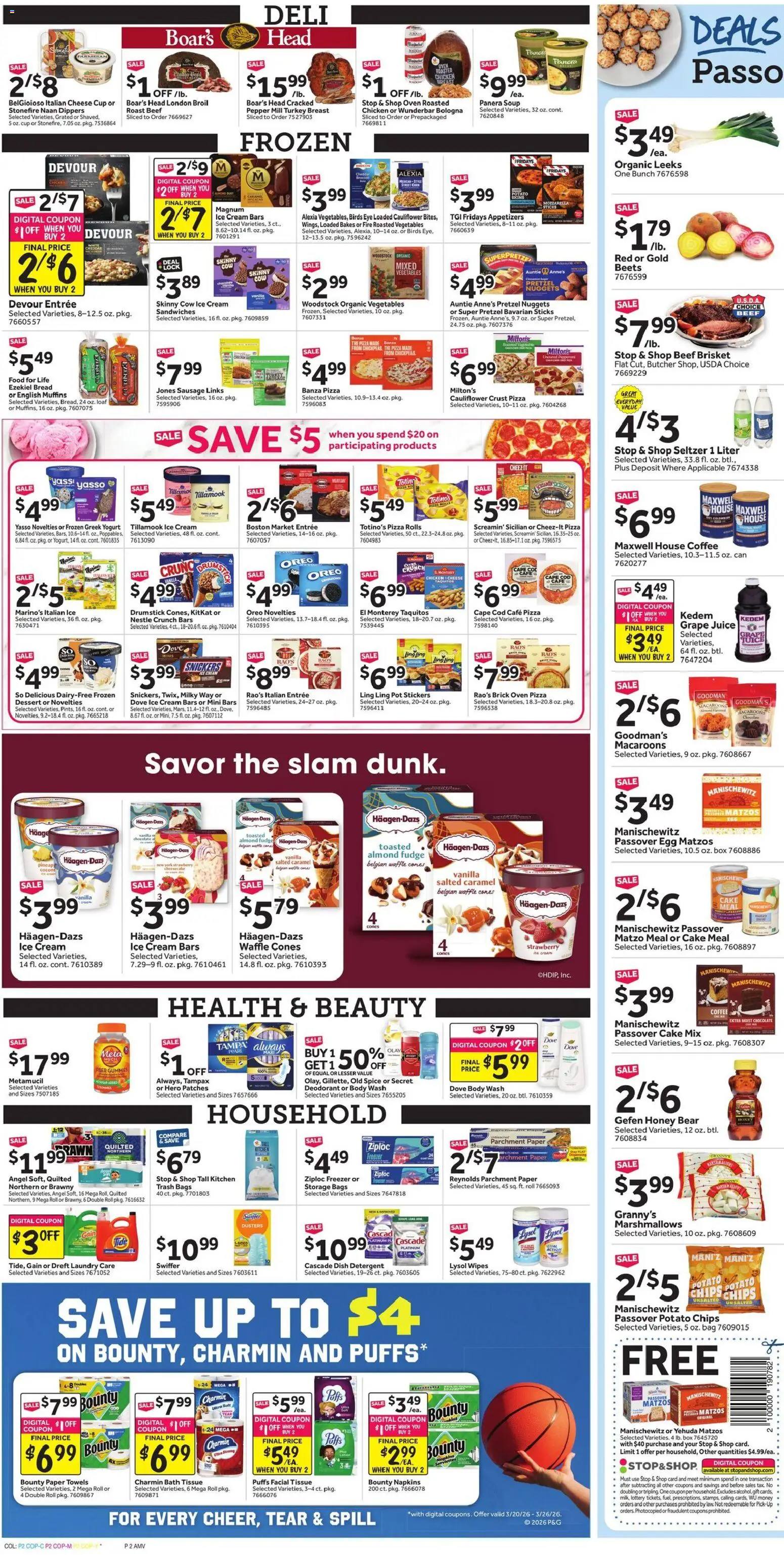 Stop & Shop Weekly Circular - NY - valid from 20.03.2026 | Page: 3 | Products: Beef, Detergent, Cauliflower, Bag