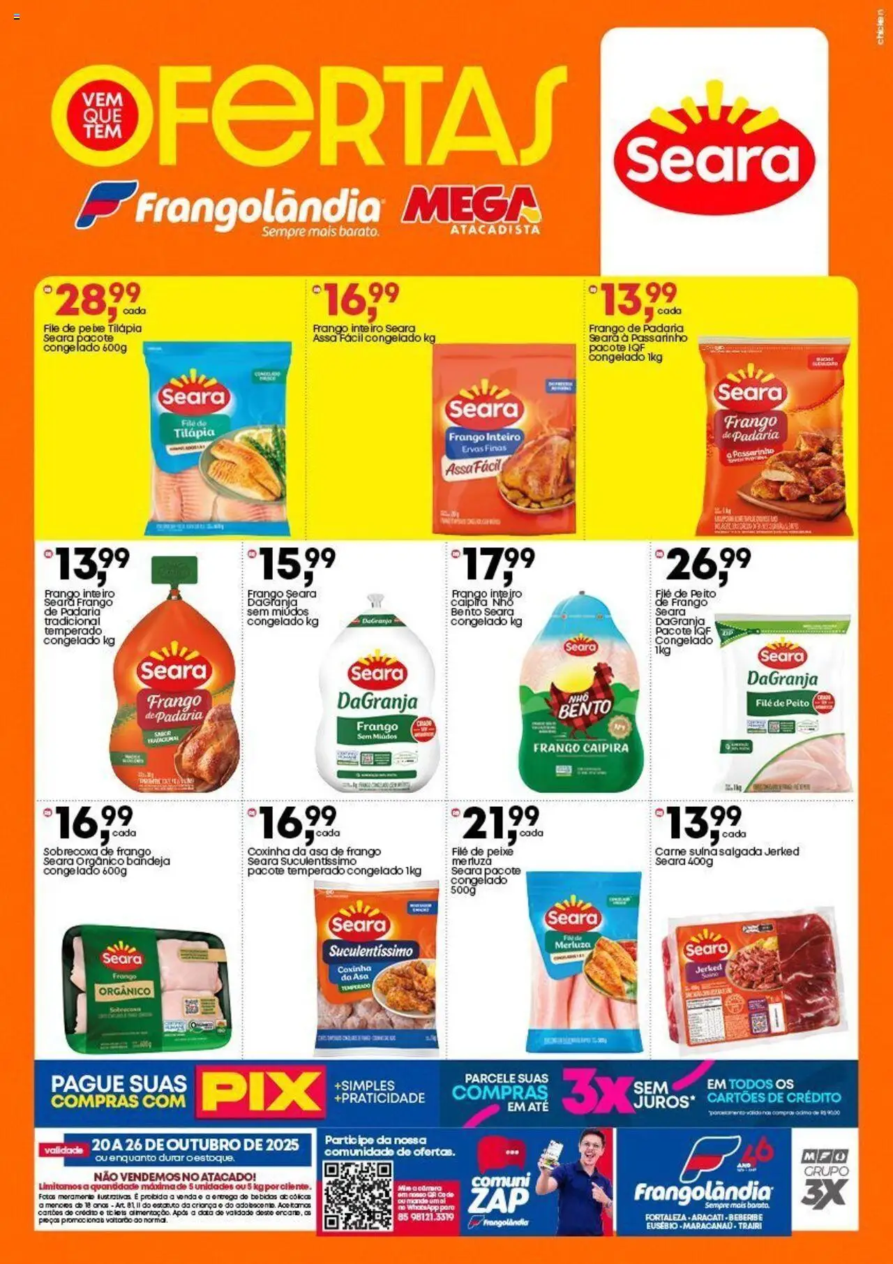 Frangolândia Folheto - válido de 20.10.2025 | Página: 1 | Produtos: Asa de frango, Carne, Bandeja, Frango