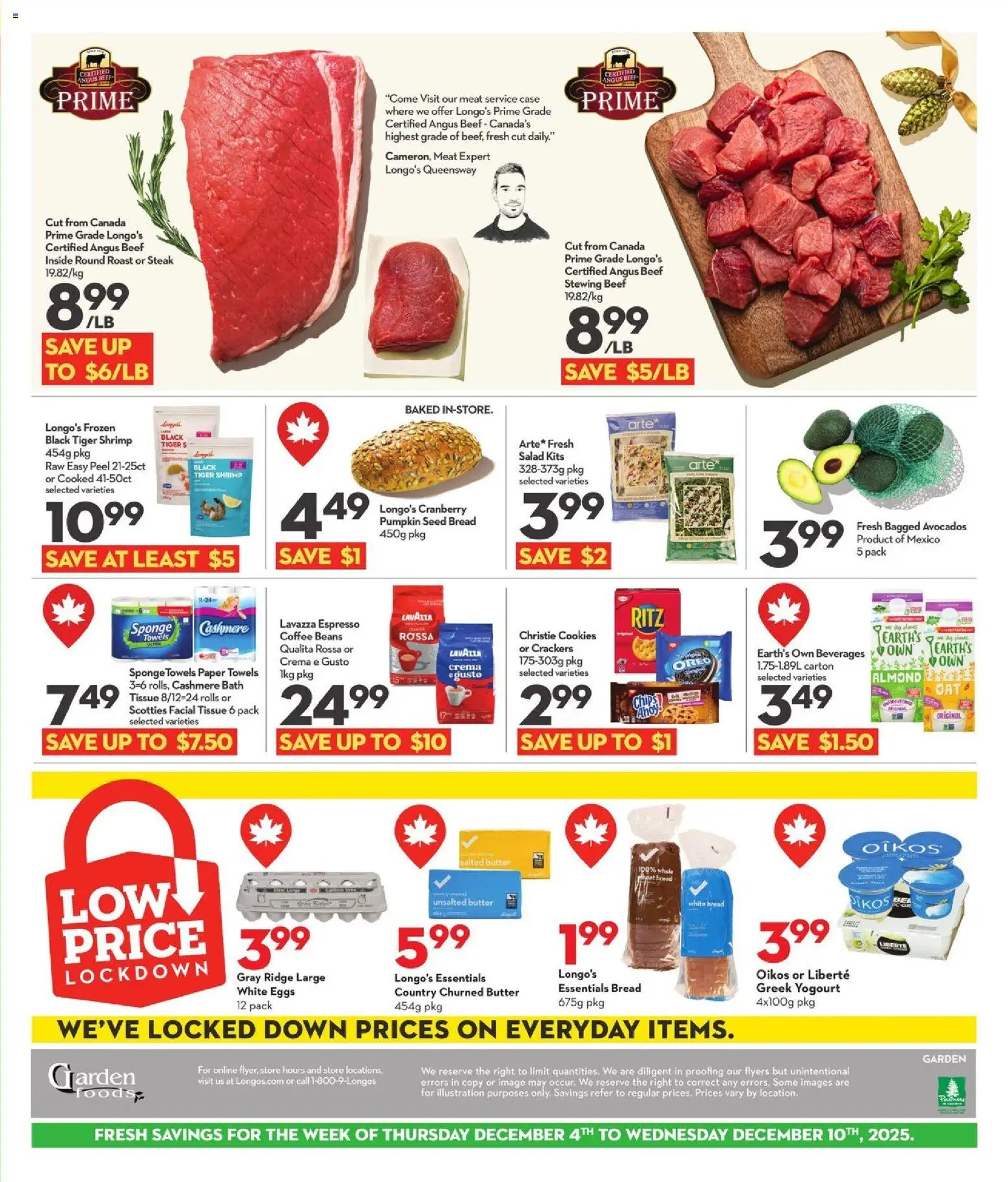 Longo's flyer valid from 04.12.2025 | Page: 3 | Products: Case, Eggs, Coffee, Pumpkin